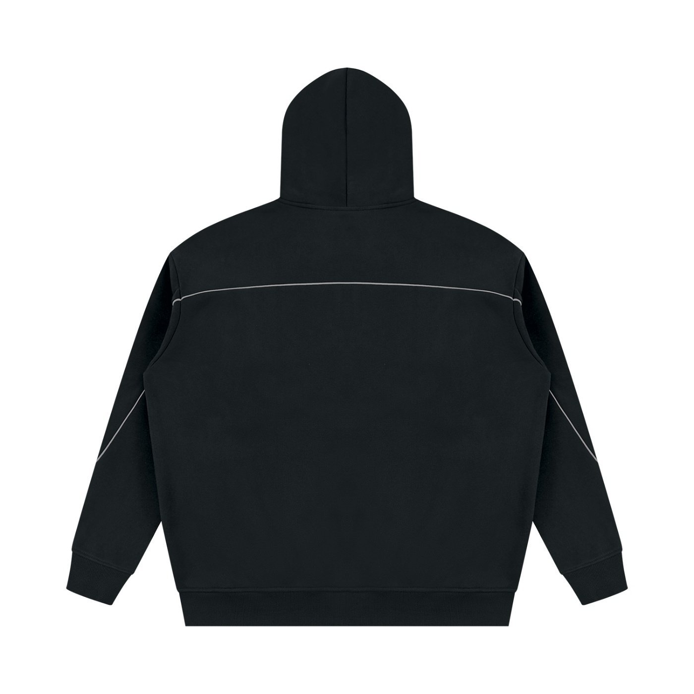 Unisex Oversized Piping Fleece Hoodie - Image 2