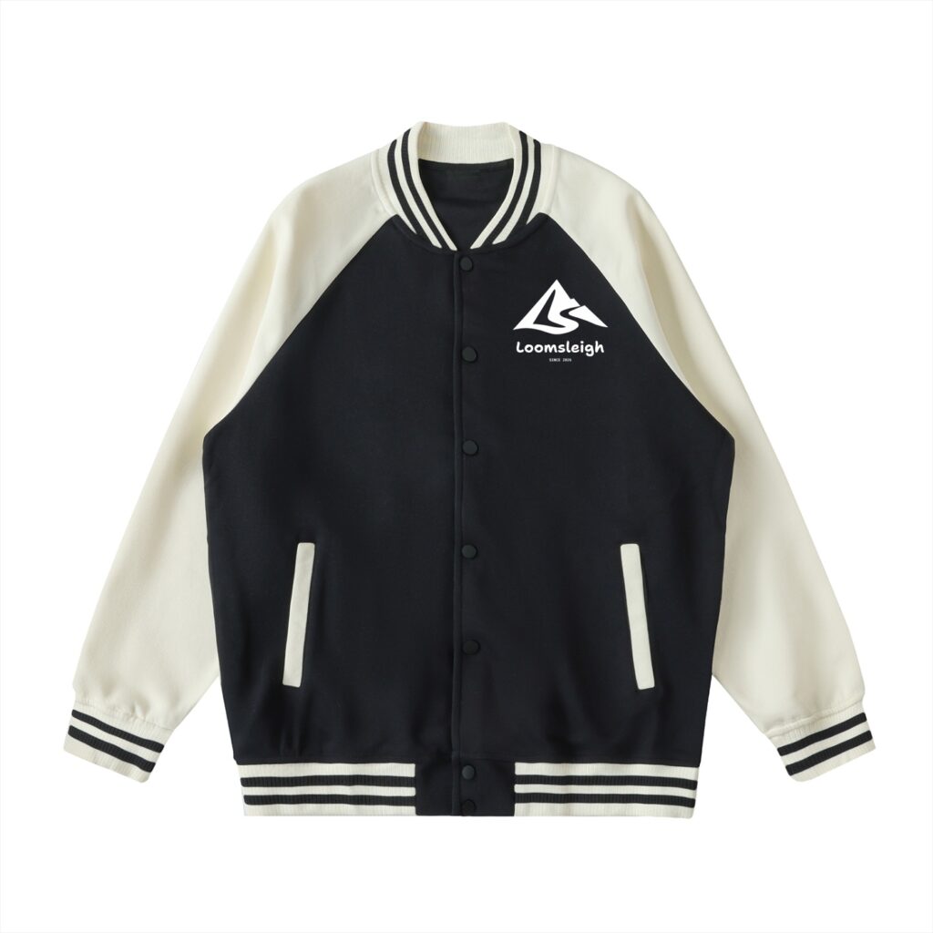 Two Tone Raglan Sleeve Varsity Jacket