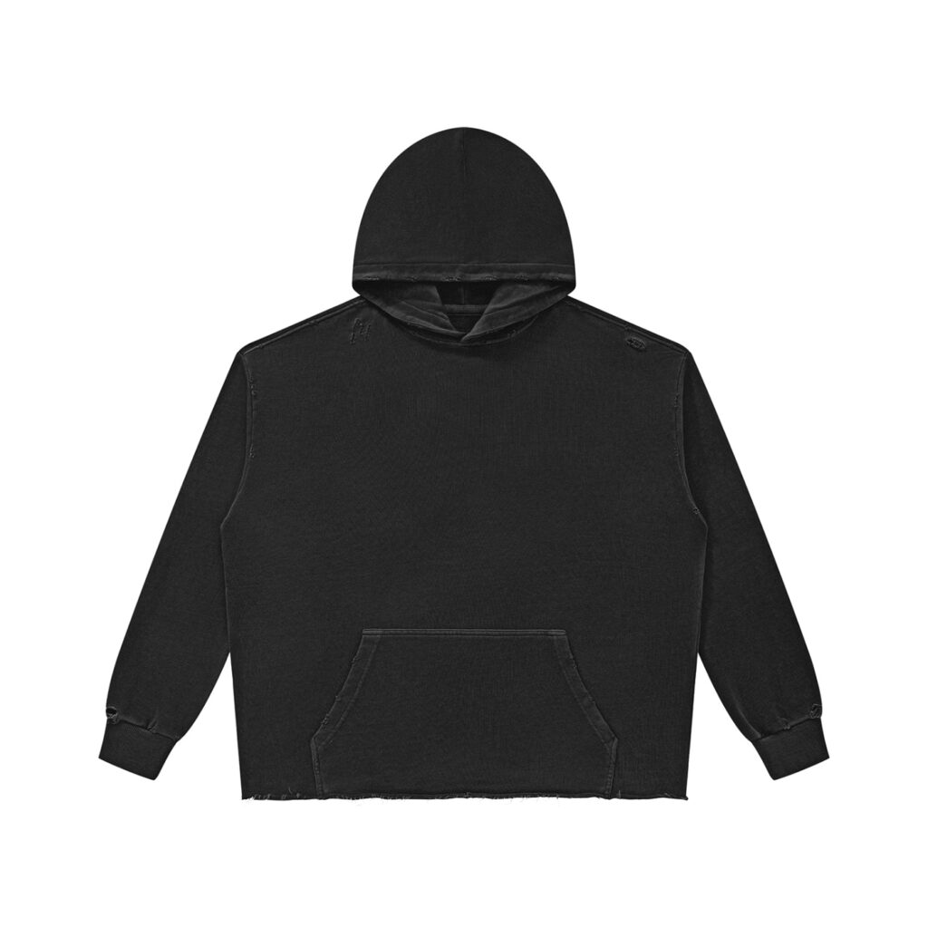 Unisex Vintage Wash Raw Edge Hoodie