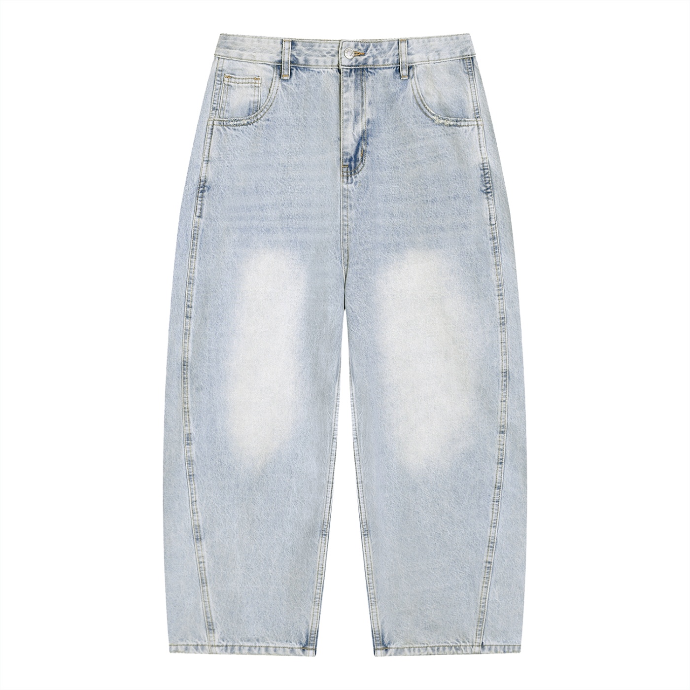 Men's Distressed Barrel Leg Jeans - Image 7