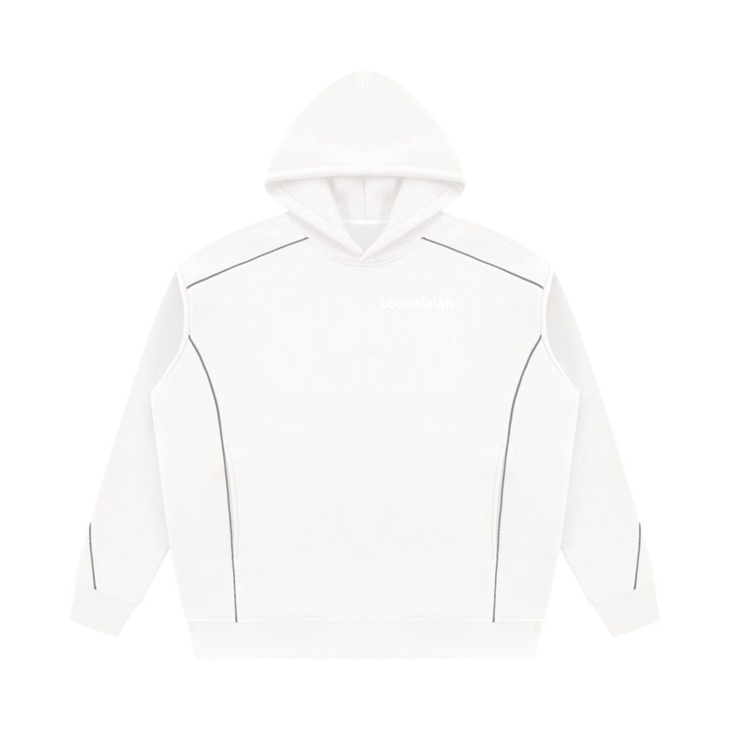 Unisex Oversized Piping Fleece Hoodie