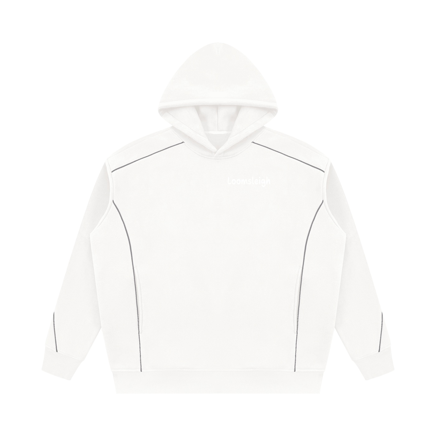 Unisex Oversized Piping Fleece Hoodie