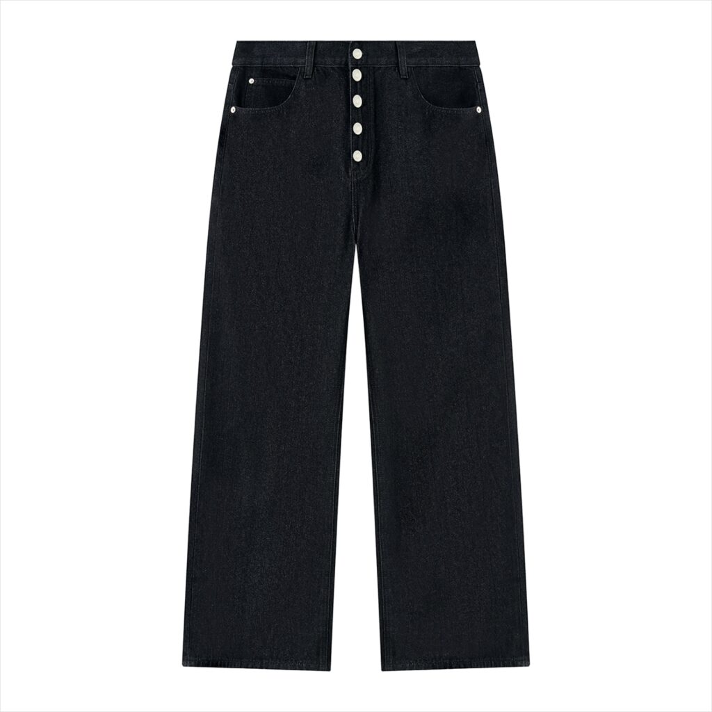 Men's Vintage Wash Wide Leg Denim Jeans