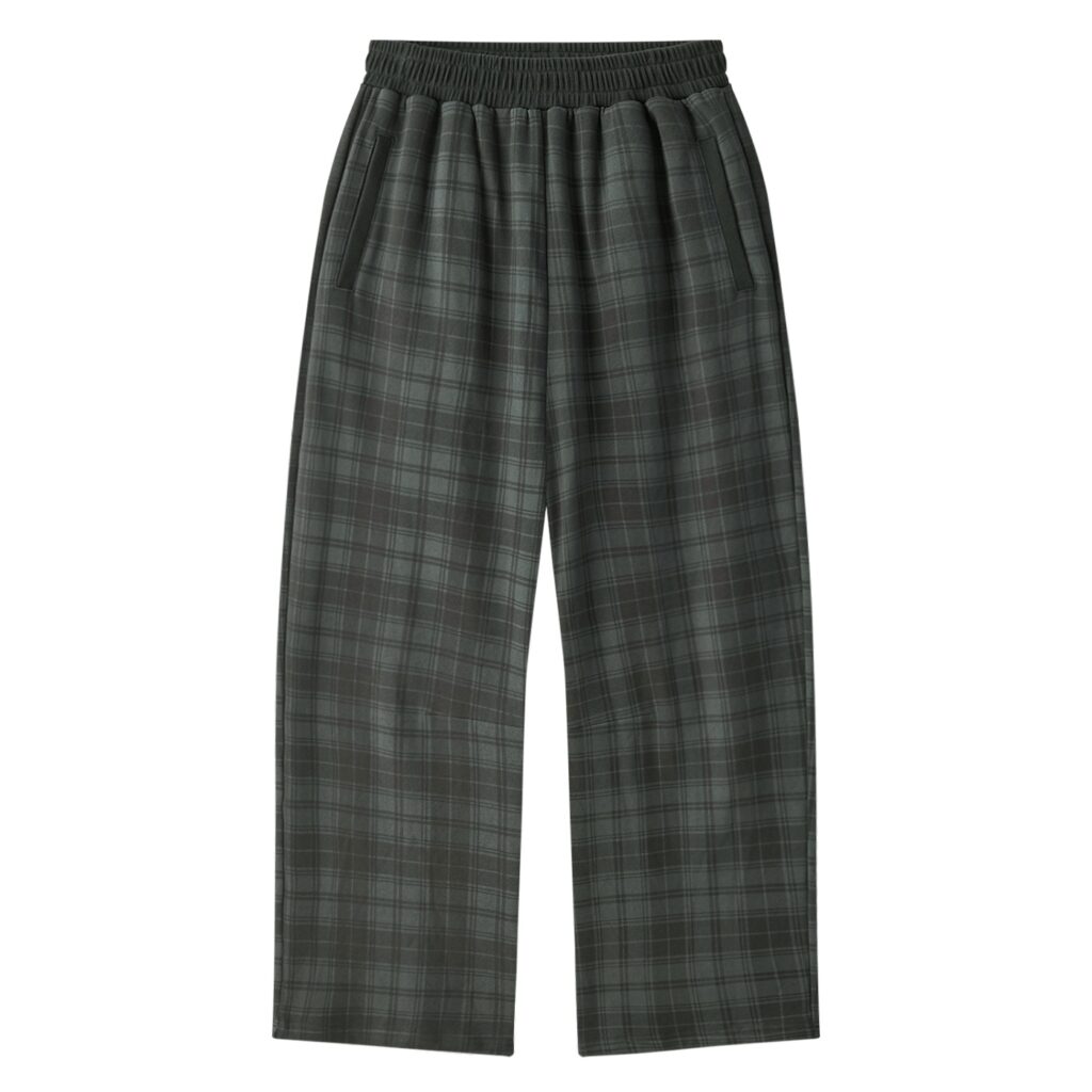 Unisex Plaid Straight Leg Pants