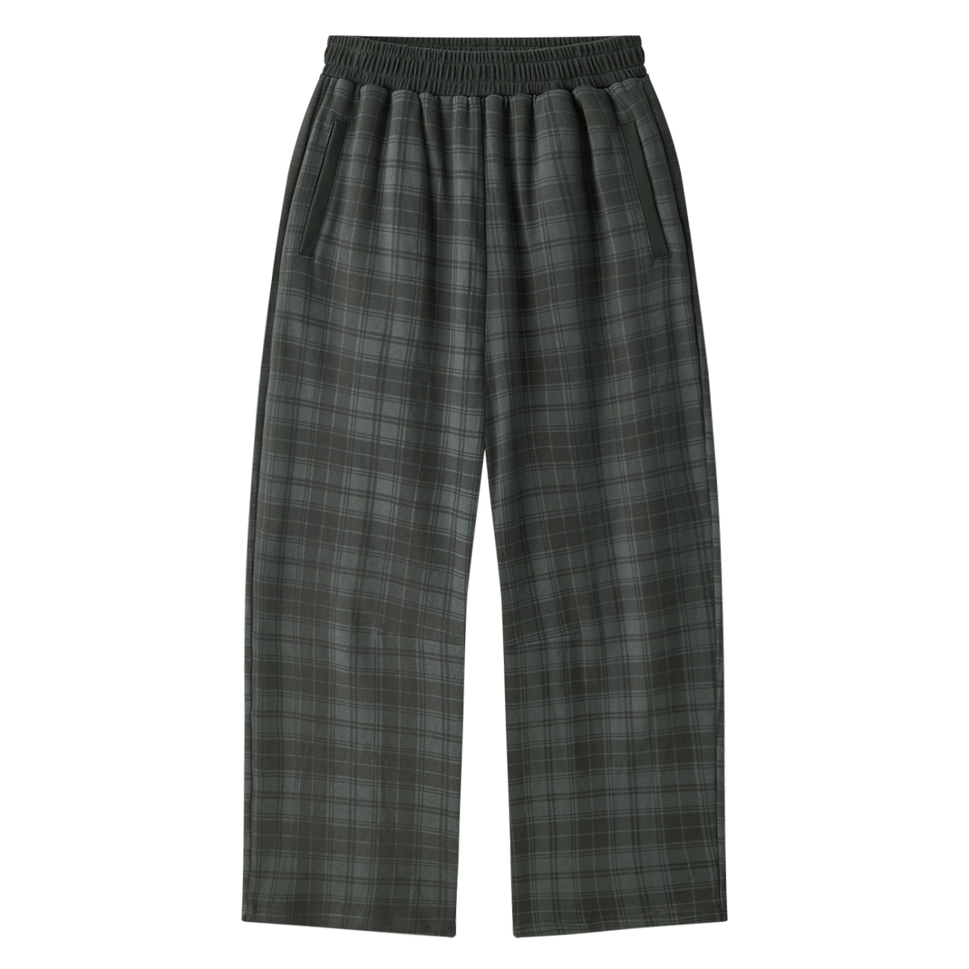 Unisex Plaid Straight Leg Pants