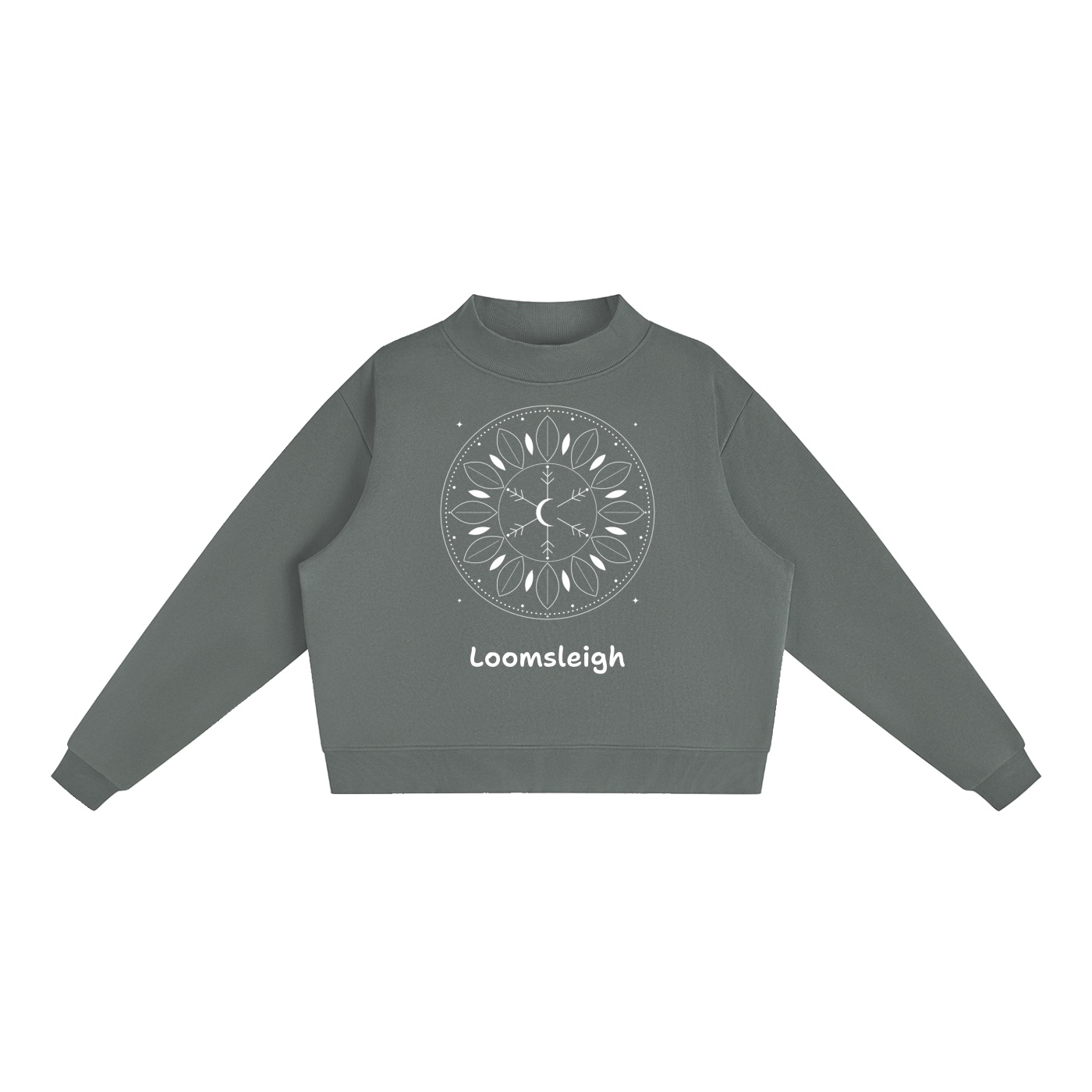 Essential Fleece Mock-Neck Crew Sweatshirt