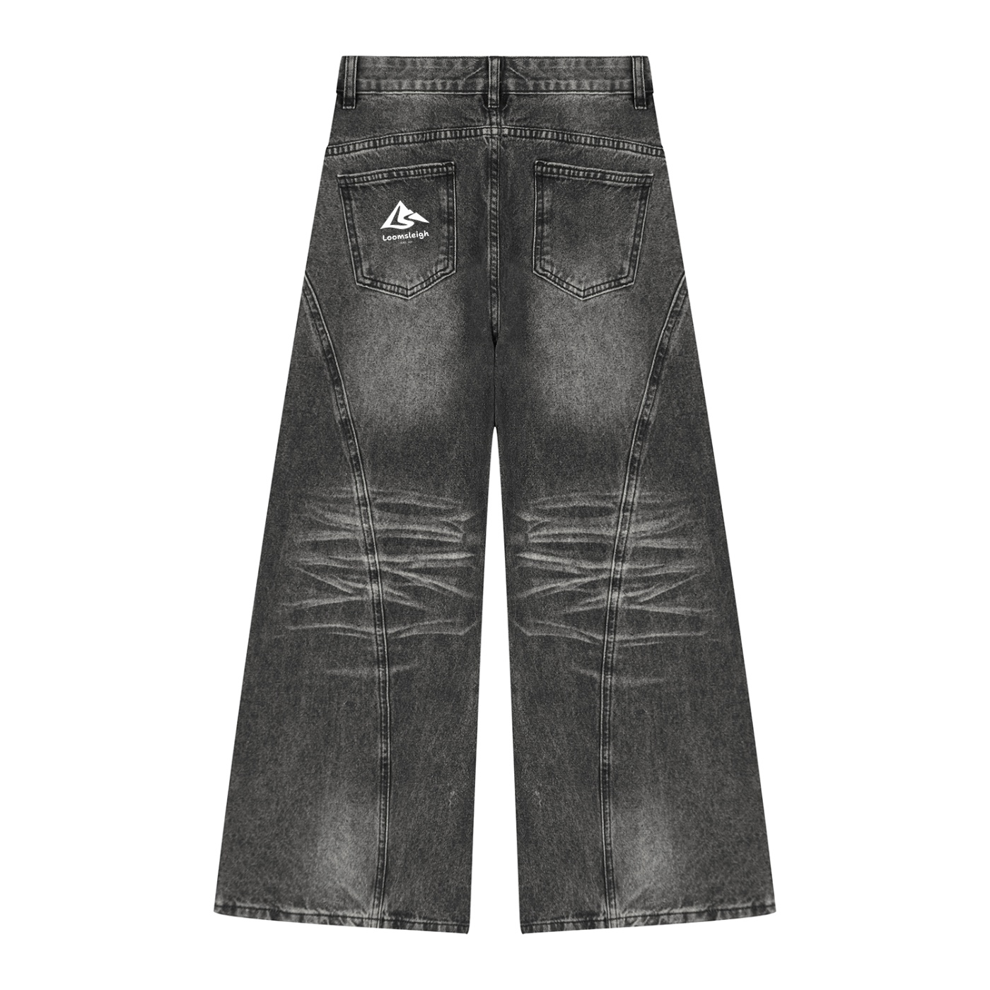 Women’s Vintage Wash Wide Leg Denim Jeans - Image 2