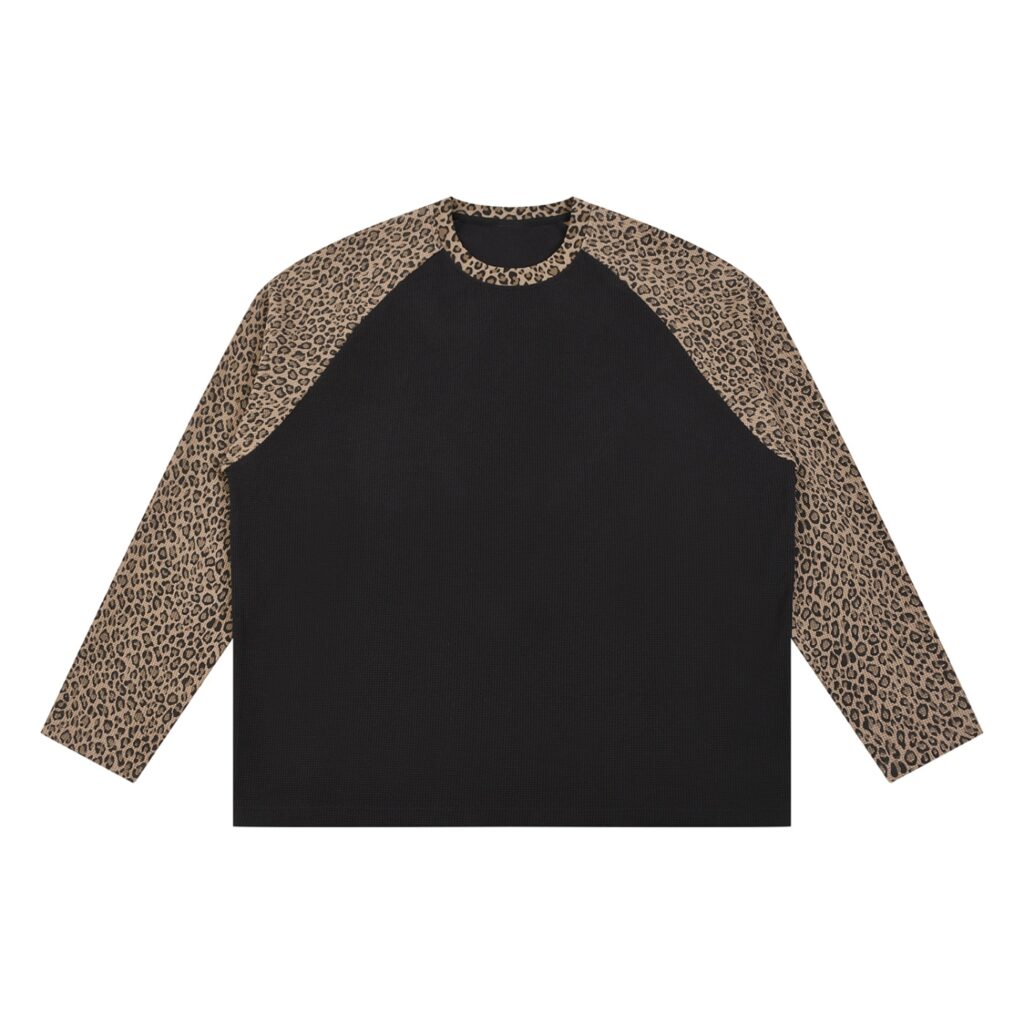 Unisex Leopard Panel Waffle T-Shirt