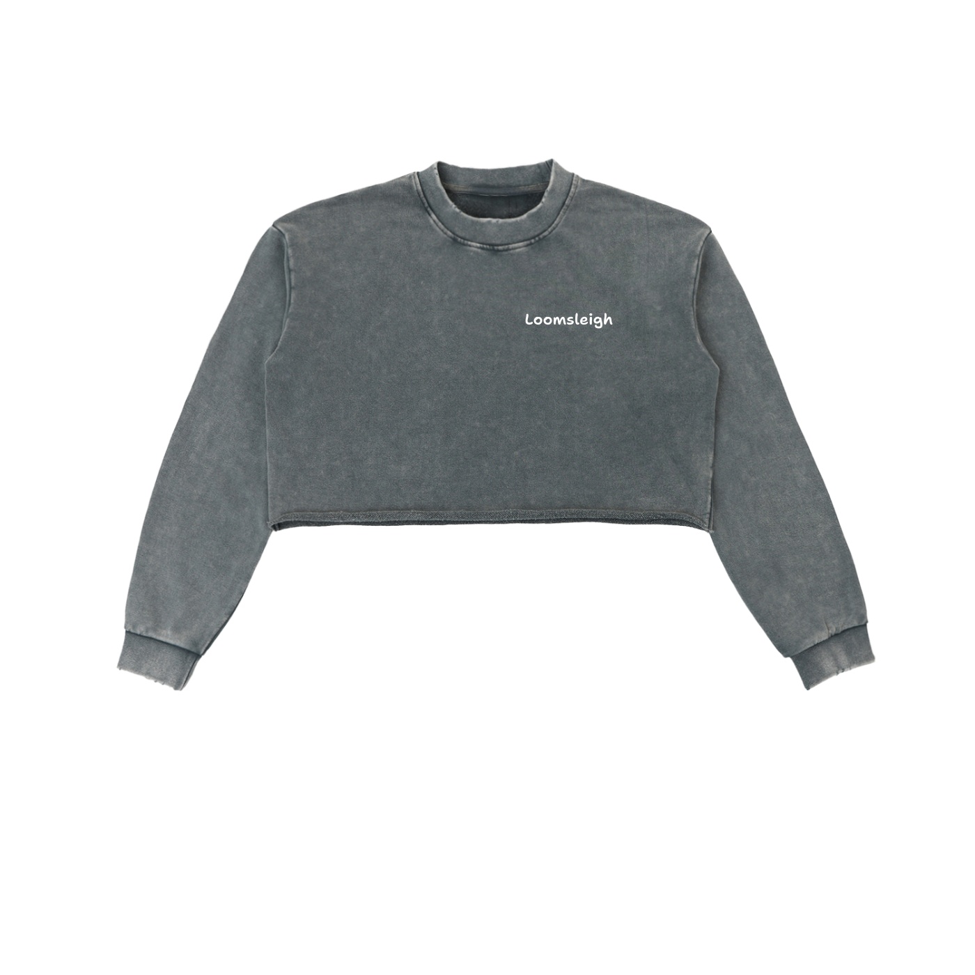 Looms Snow Washed Raw Edge Cropped Sweatshirt - Image 3
