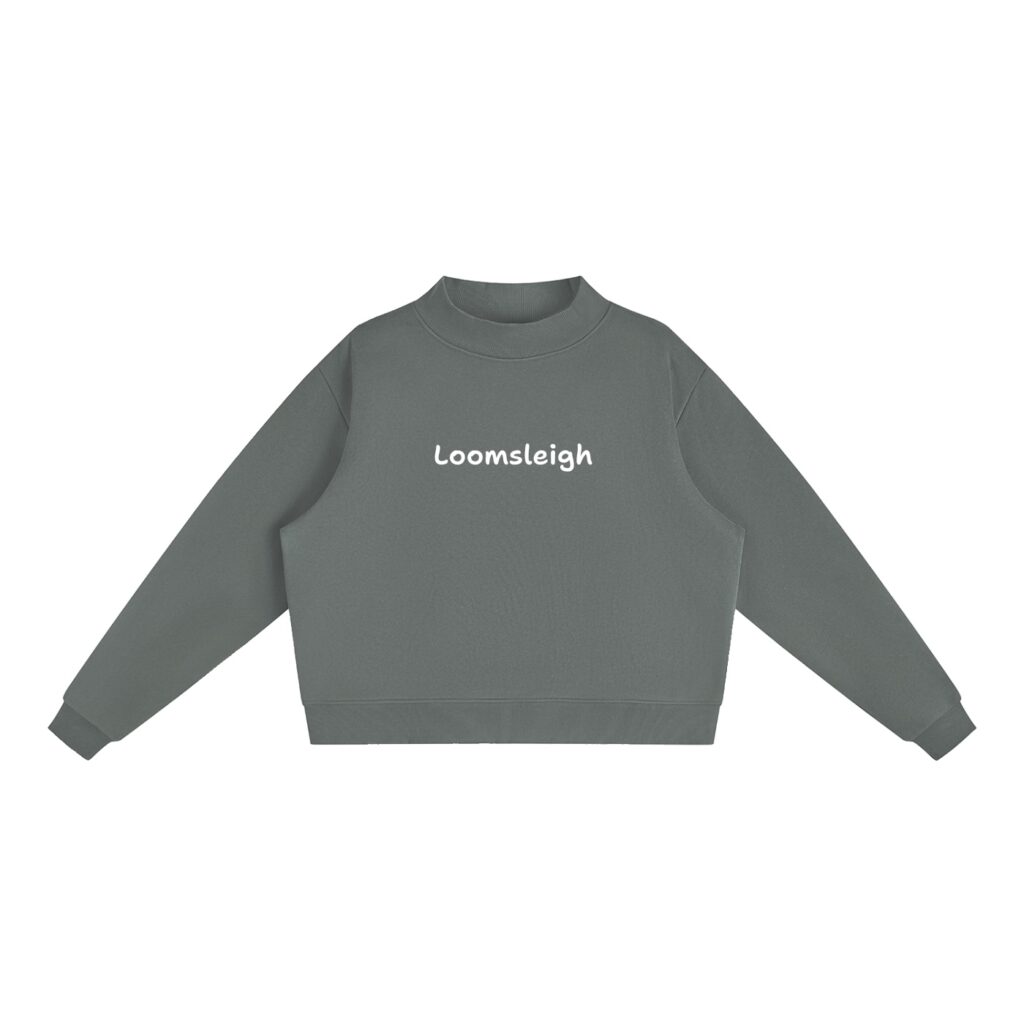 Essential Fleece Mock-Neck Crew Sweatshirt