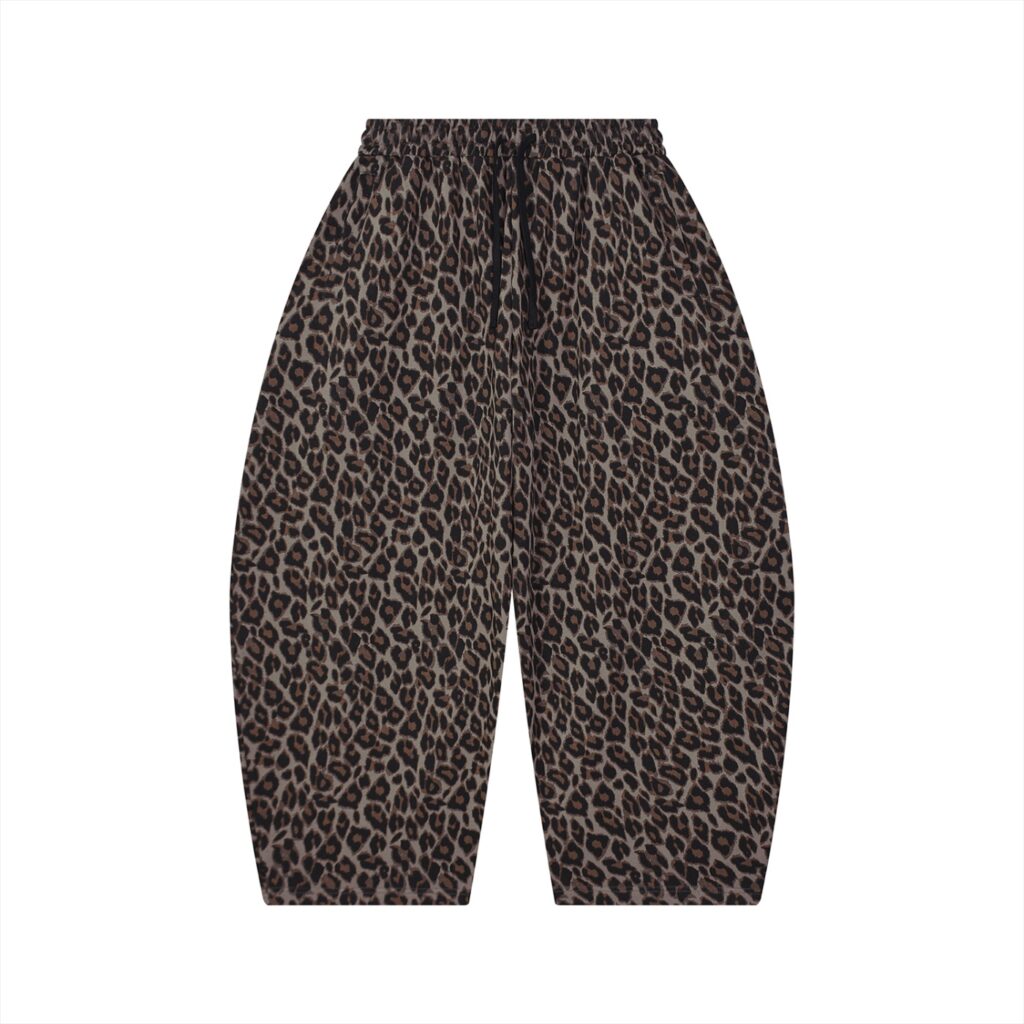 Unisex Leopard Barrel Leg Sweatpants