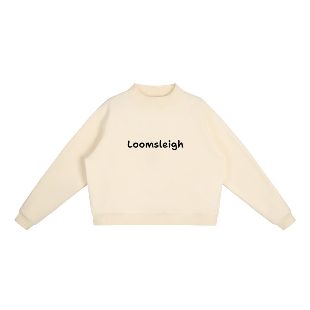 Loomsleigh Essential Fleece Mock-Neck Crew Sweatshirt