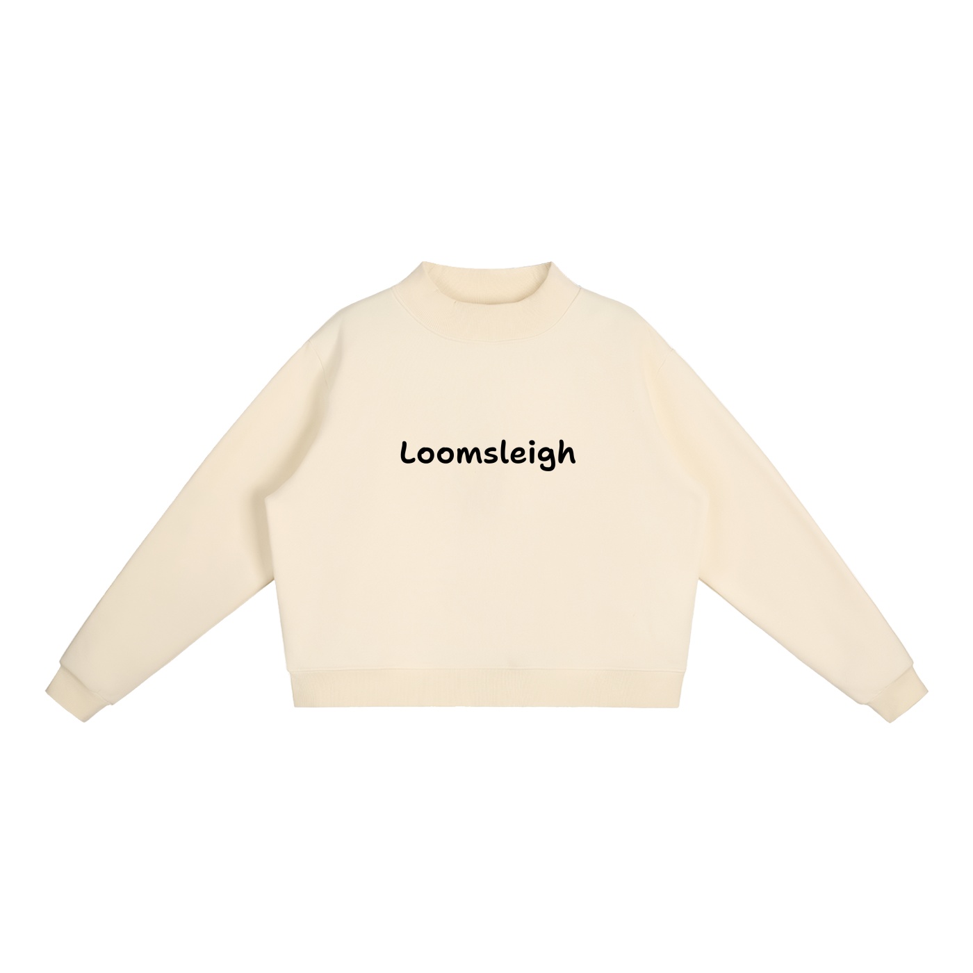 Loomsleigh Essential Fleece Mock-Neck Crew Sweatshirt