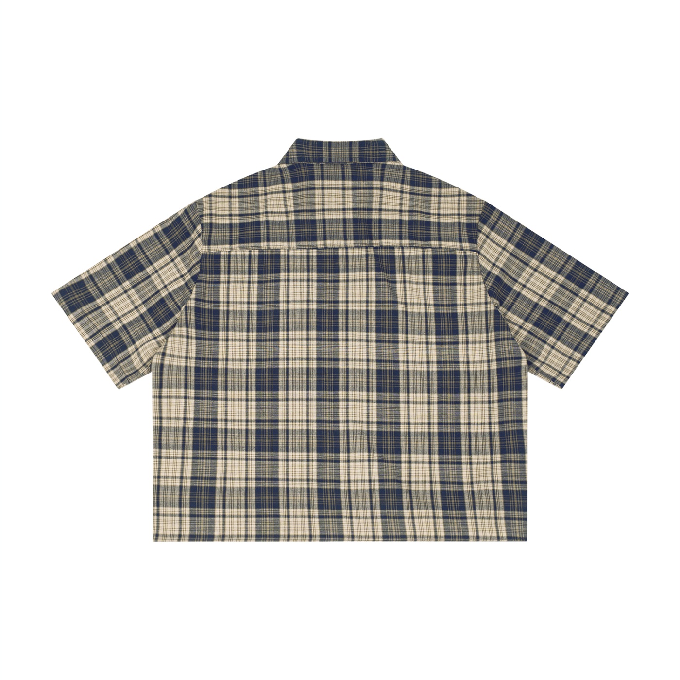 Unisex Plaid Boxy Short Sleeve Shirt - Image 4