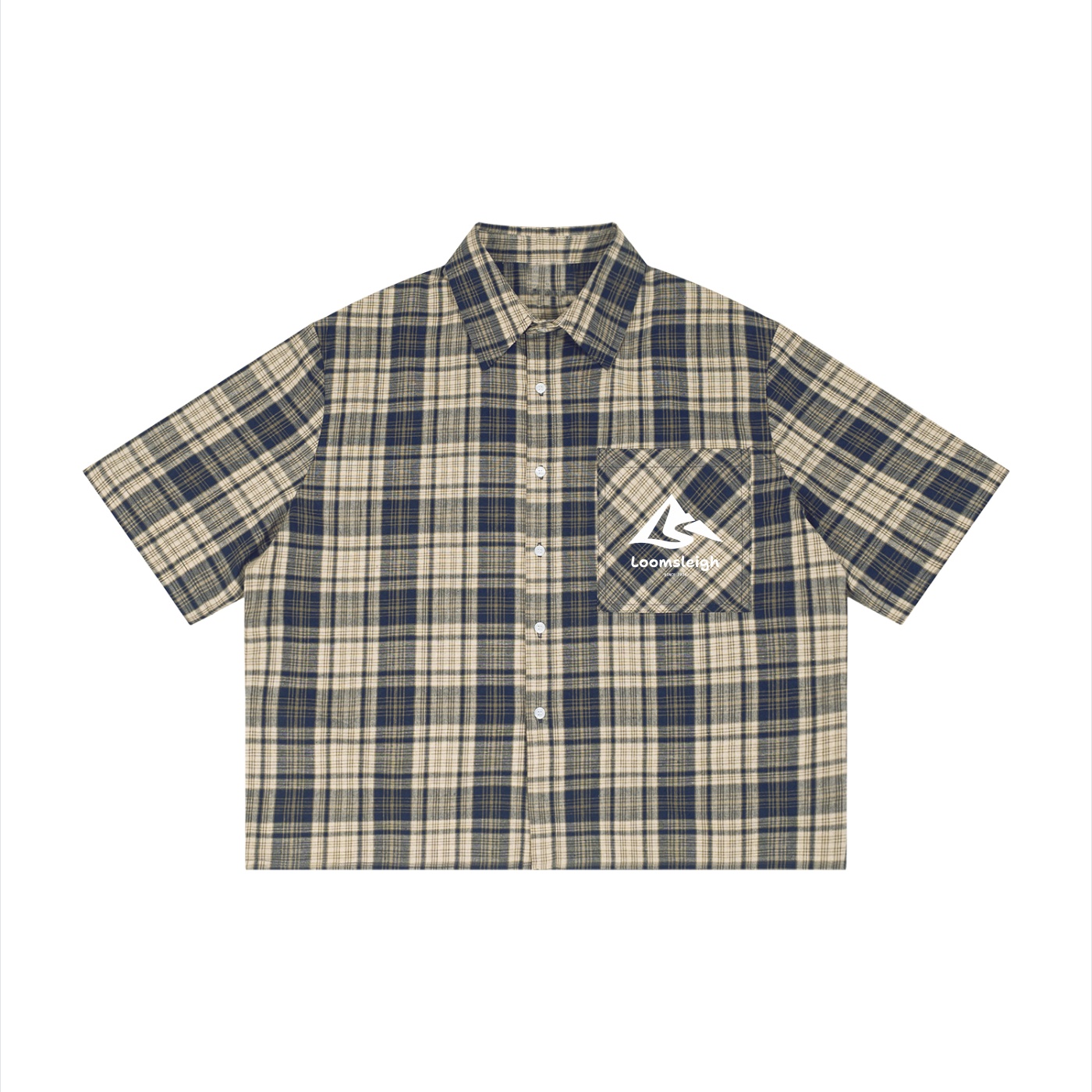Unisex Plaid Boxy Short Sleeve Shirt - Image 3