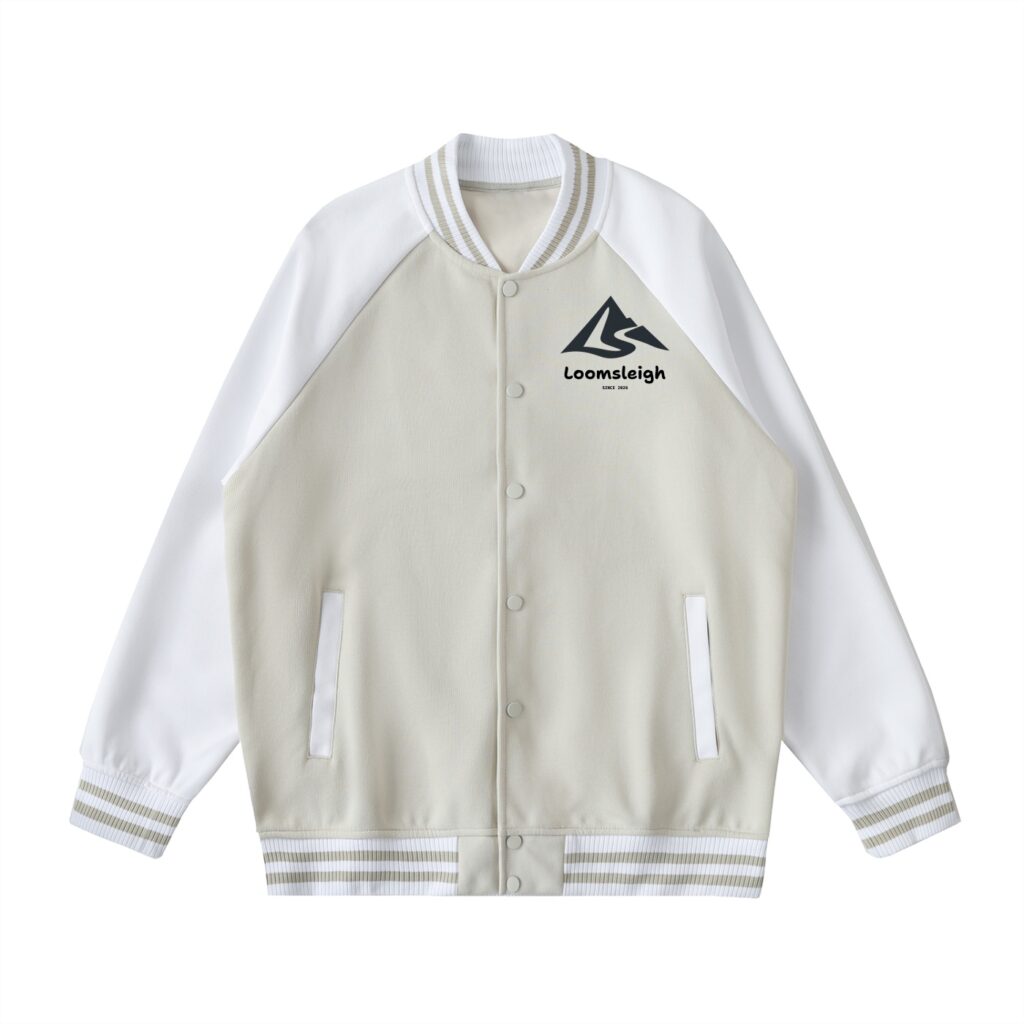 Two Tone Raglan Sleeve Varsity Jacket
