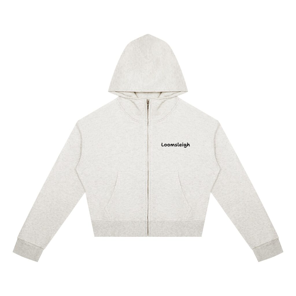 Looms Women's Crop Full Zip Hoodie
