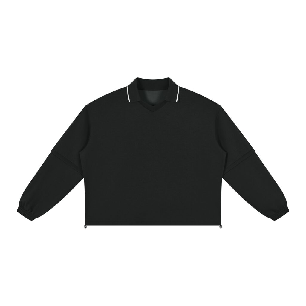 Unisex Boxy Collared Detachable Sweatshirt