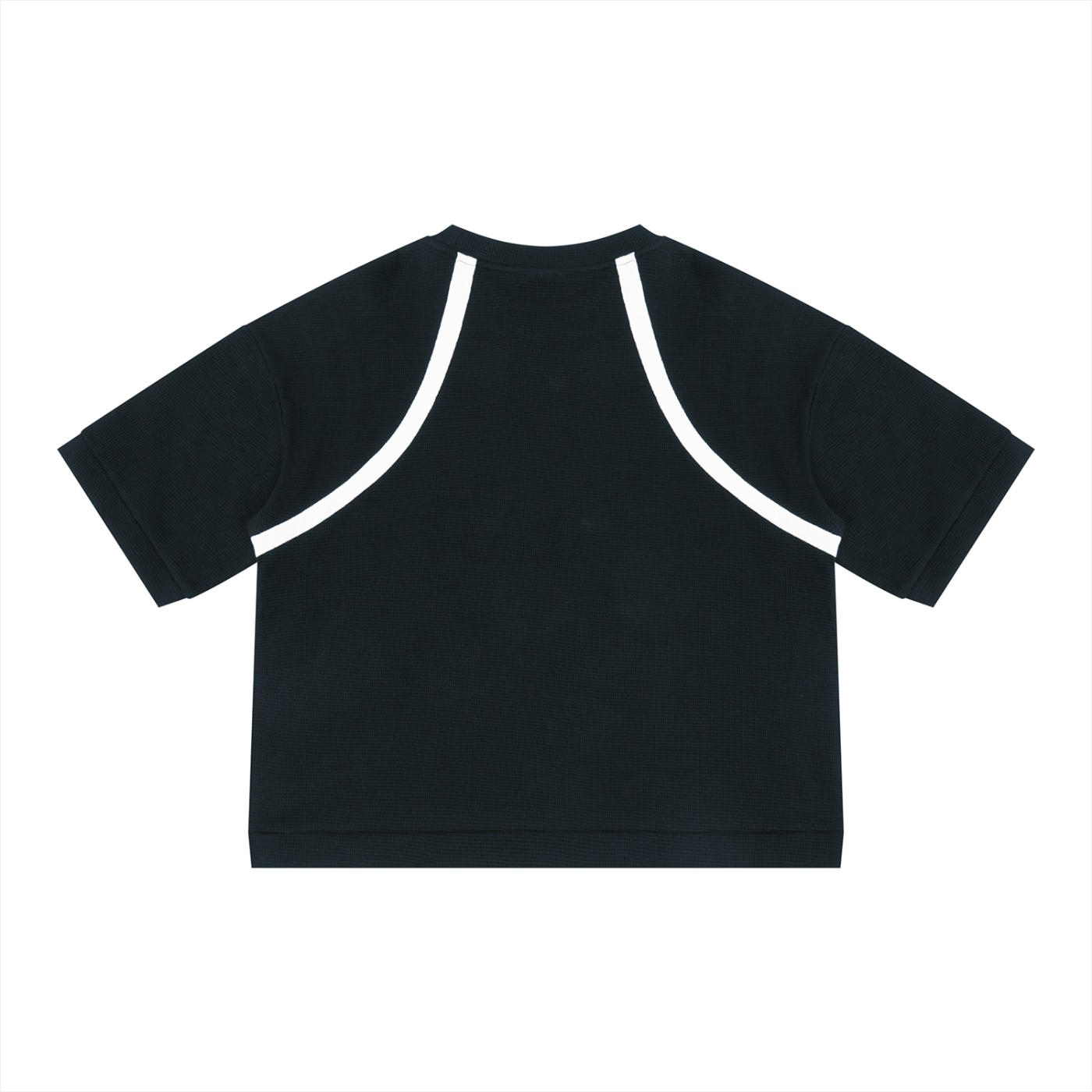 Unisex Color Block Waffle Boxy T-Shirt - Image 2