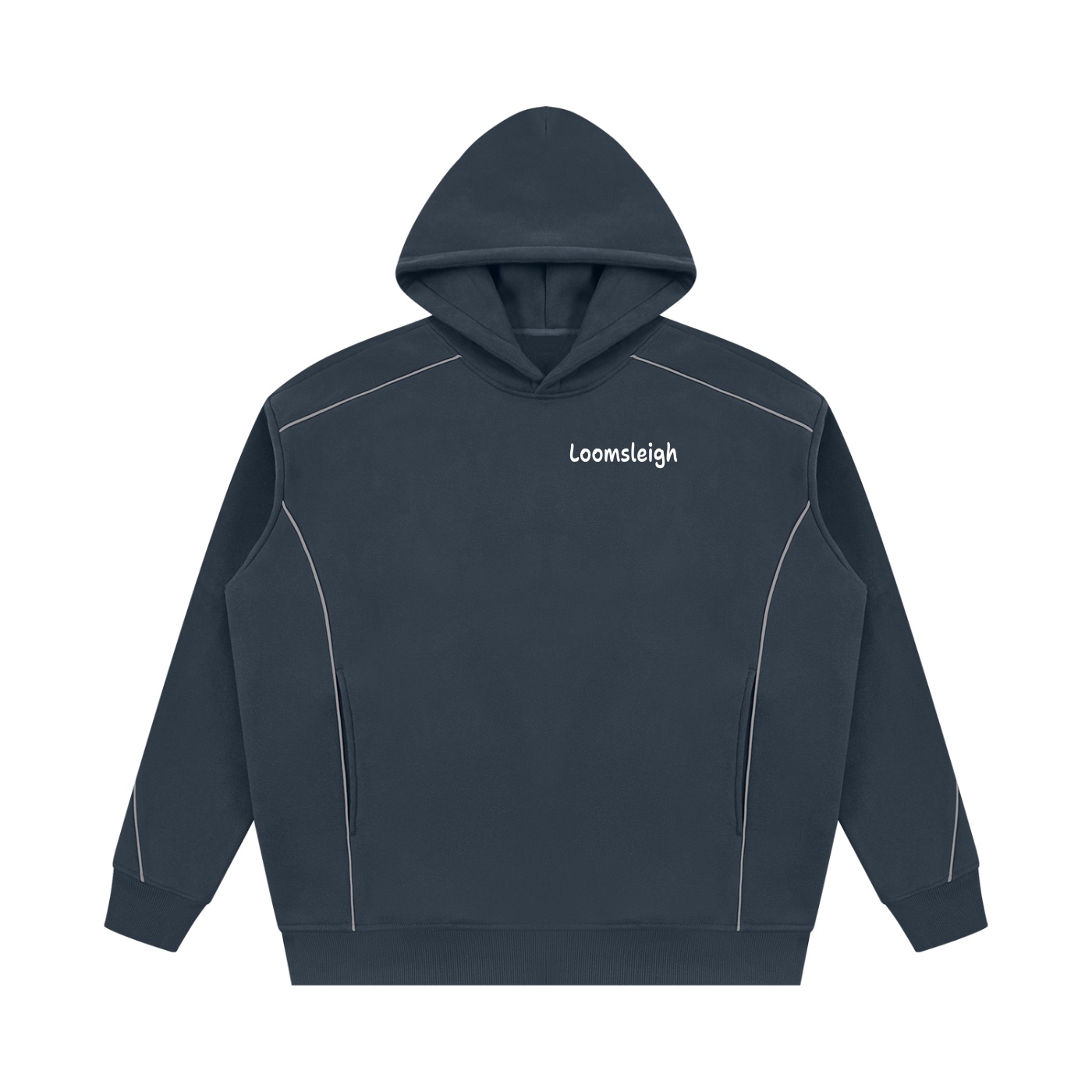 Unisex Oversized Piping Fleece Hoodie - Image 5