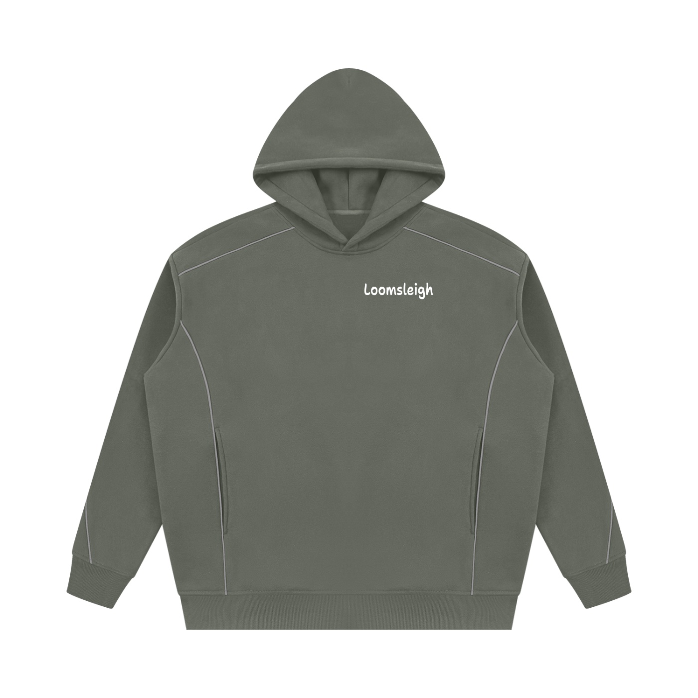 Unisex Oversized Piping Fleece Hoodie - Image 7