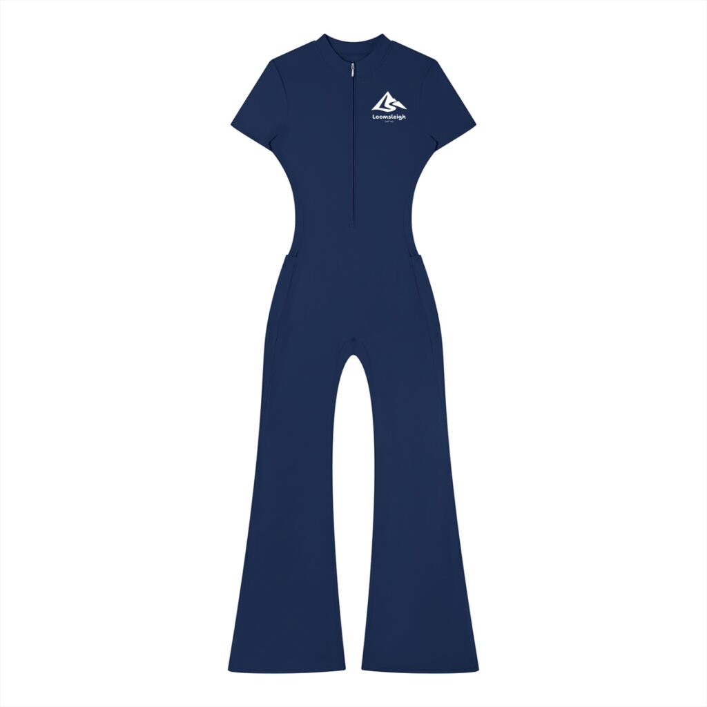 Women’s Tight Flared Leg Quarter-Zip Jumpsuit