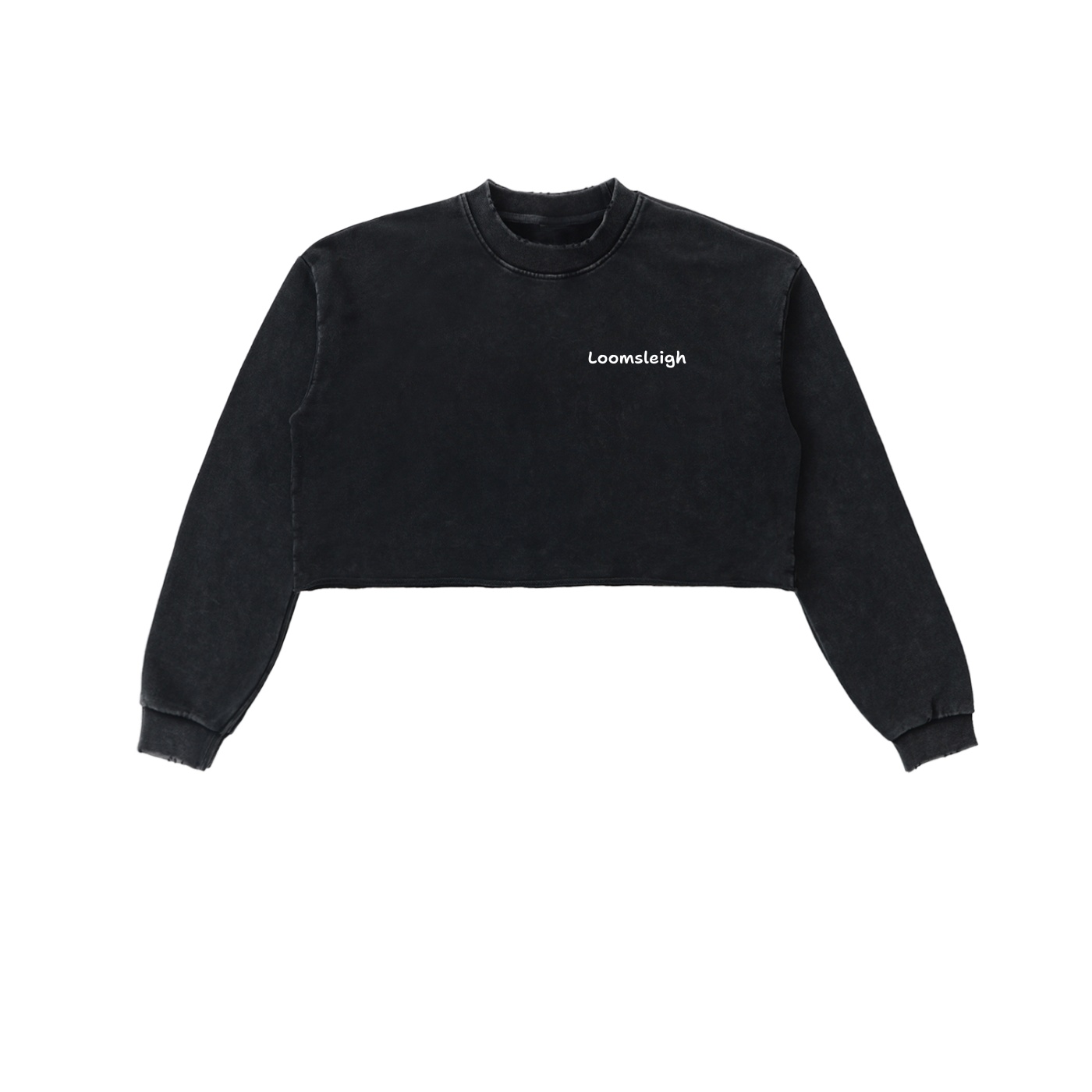 Looms Snow Washed Raw Edge Cropped Sweatshirt - Image 7