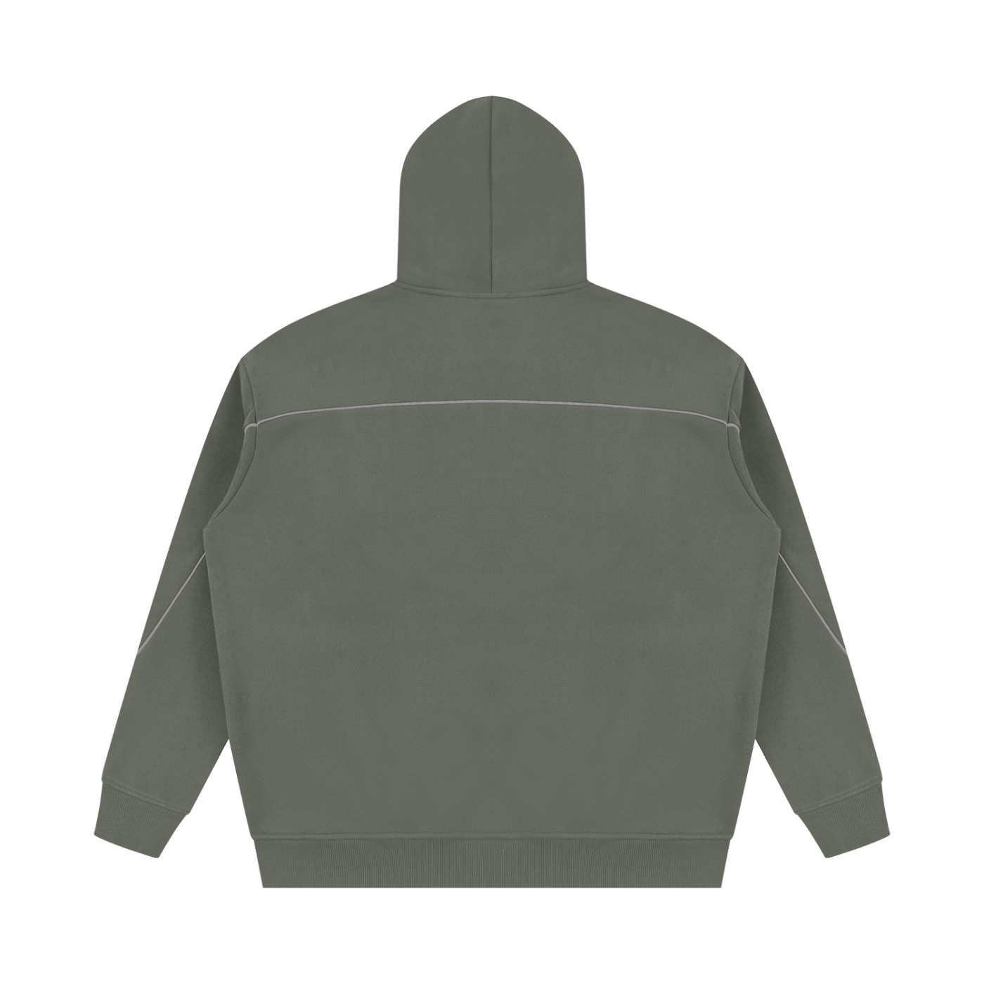 Unisex Oversized Piping Fleece Hoodie - Image 8
