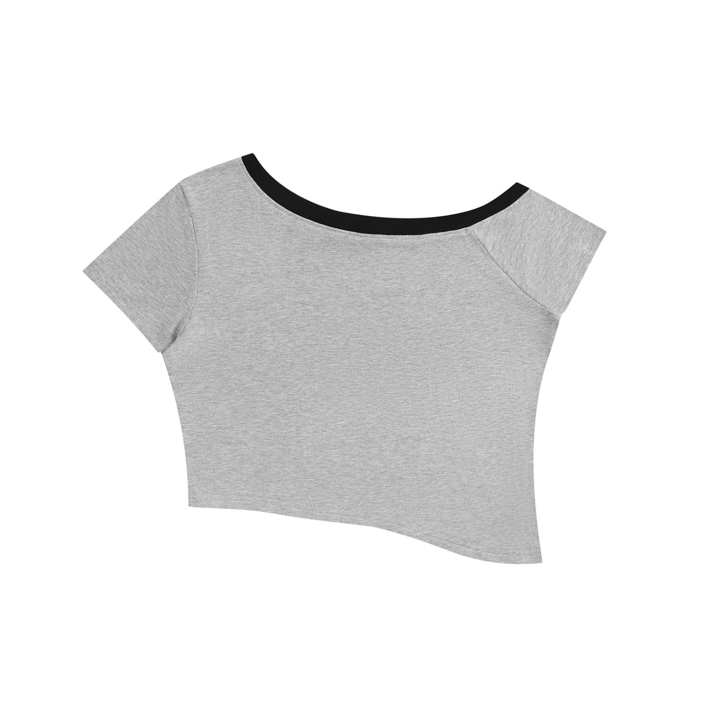 Women's Color Block Off-the-Shoulder T-Shirt - Image 2