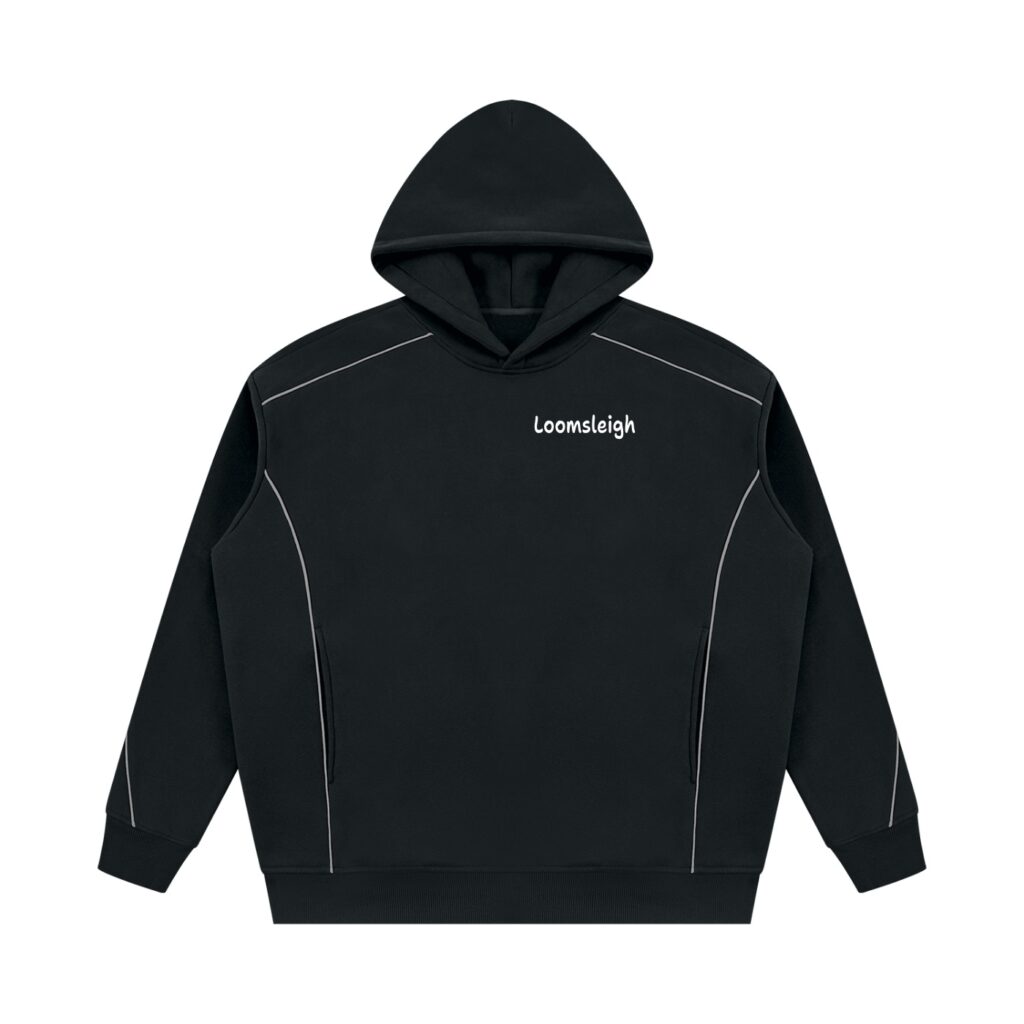 Unisex Oversized Piping Fleece Hoodie