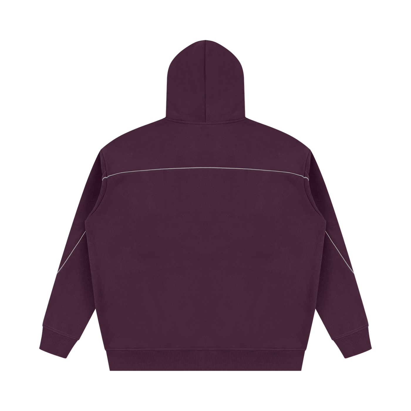 Unisex Oversized Piping Fleece Hoodie - Image 4