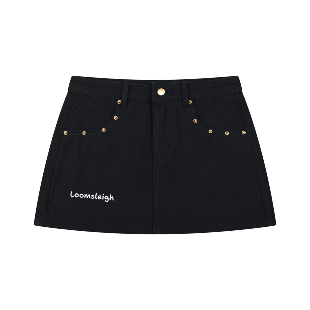Women's Studded Denim Mini Skirt