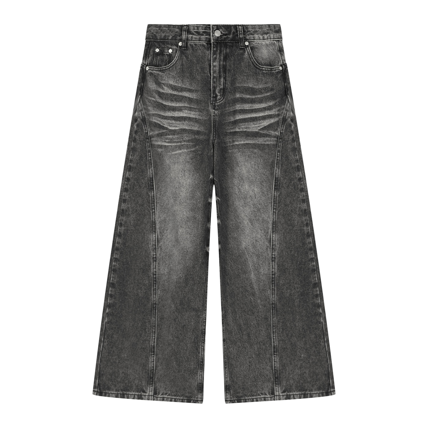 Women’s Vintage Wash Wide Leg Denim Jeans