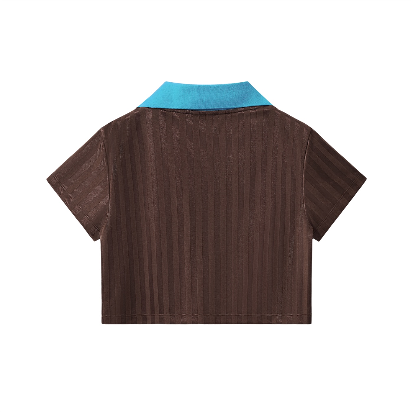 Contrast Collar Striped Cropped Jersey - Image 4