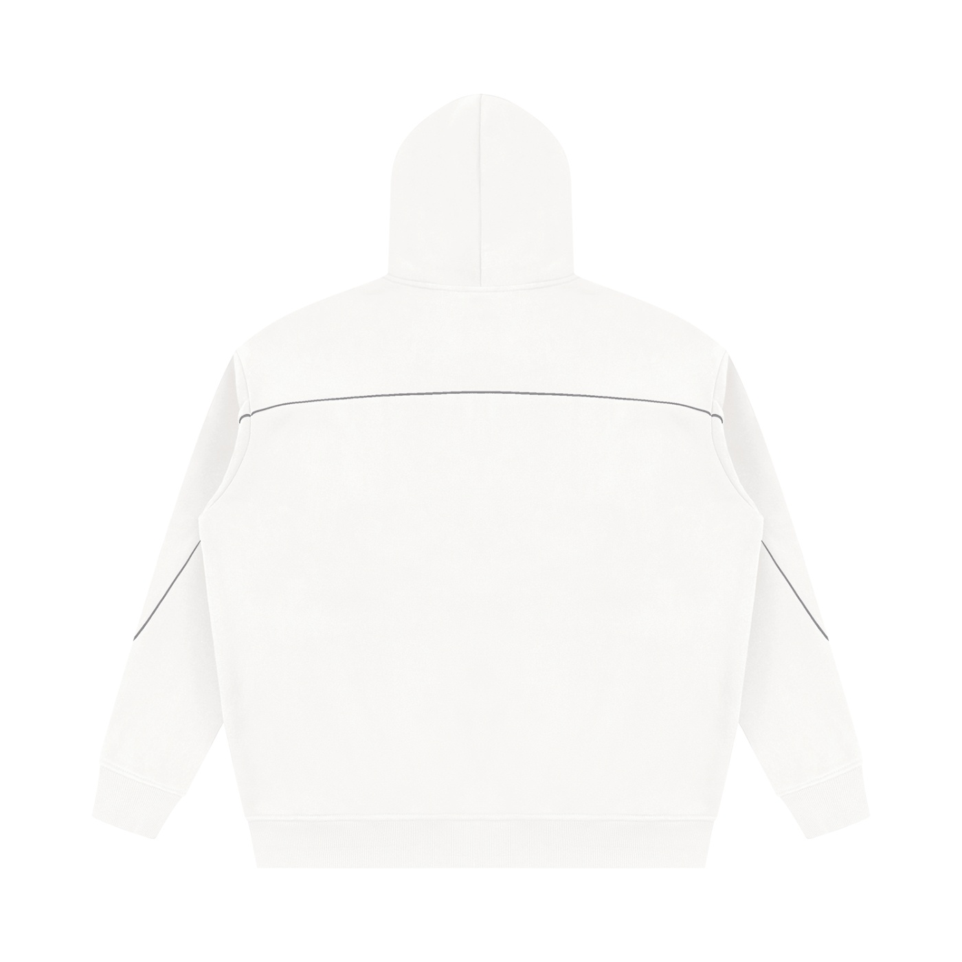 Unisex Oversized Piping Fleece Hoodie - Image 2