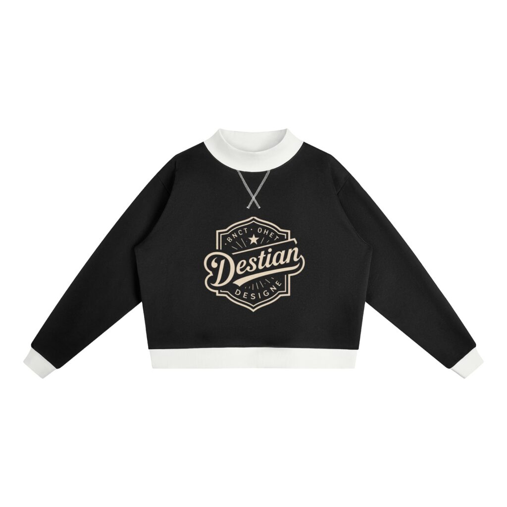 Women’s Mock Neck Crewneck Sweatshirt