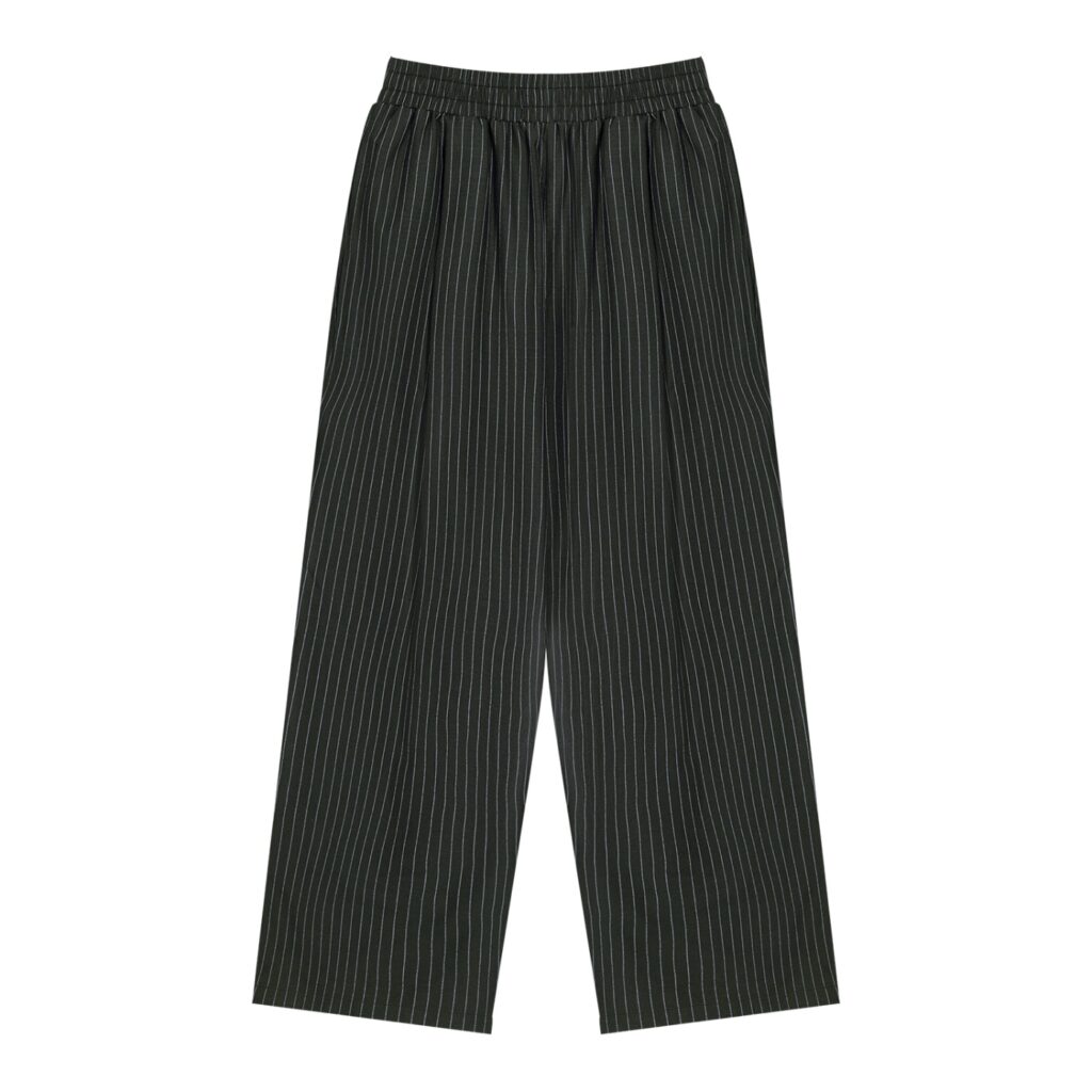 Unisex Striped Pleated Pants