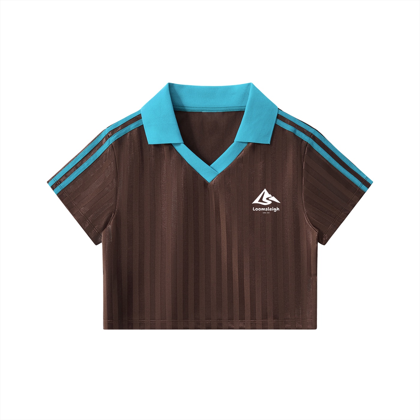 Contrast Collar Striped Cropped Jersey - Image 3
