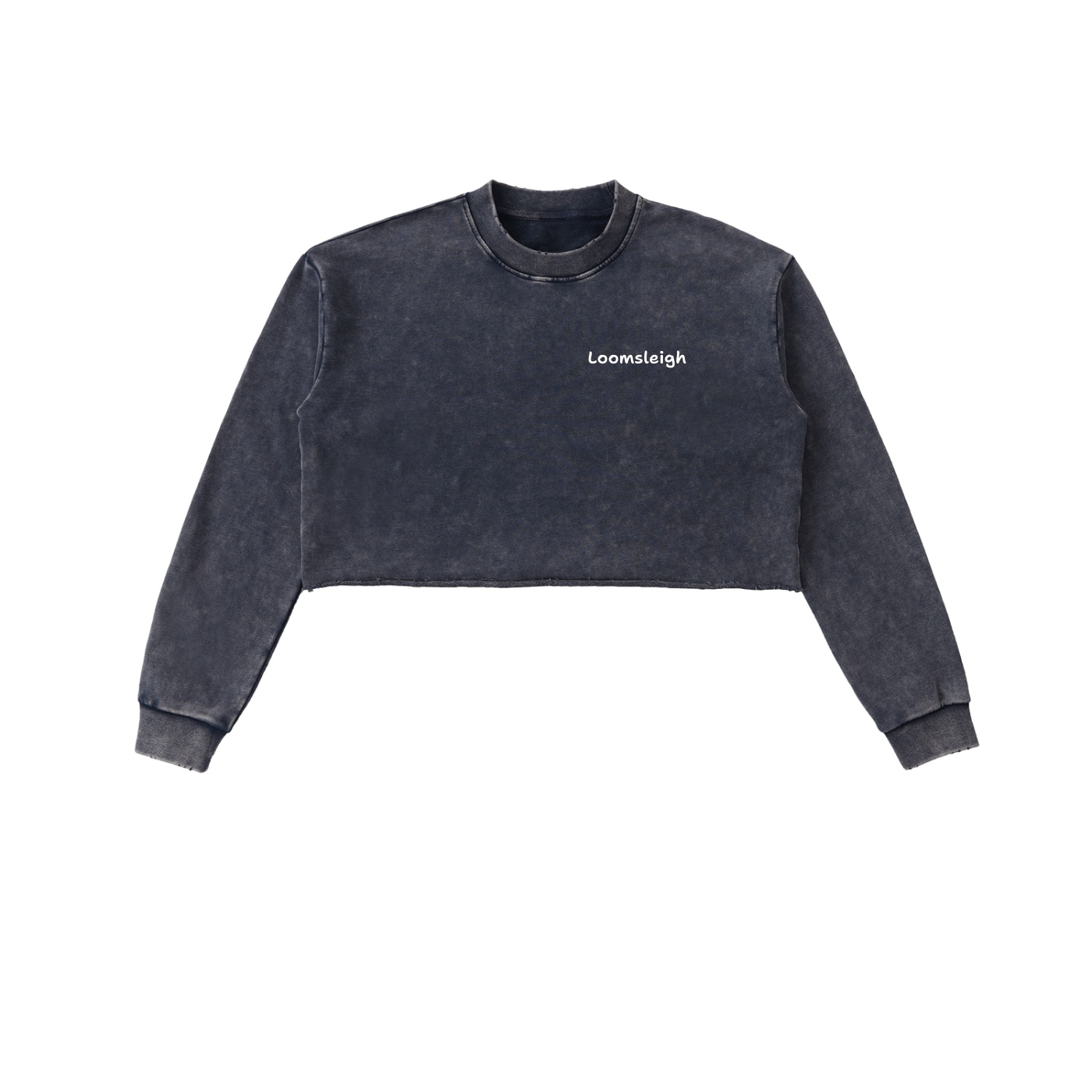 Looms Snow Washed Raw Edge Cropped Sweatshirt - Image 5