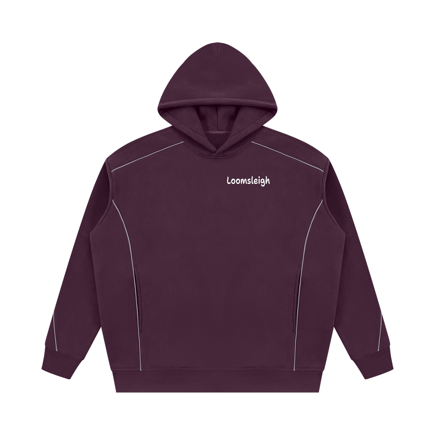 Unisex Oversized Piping Fleece Hoodie - Image 3