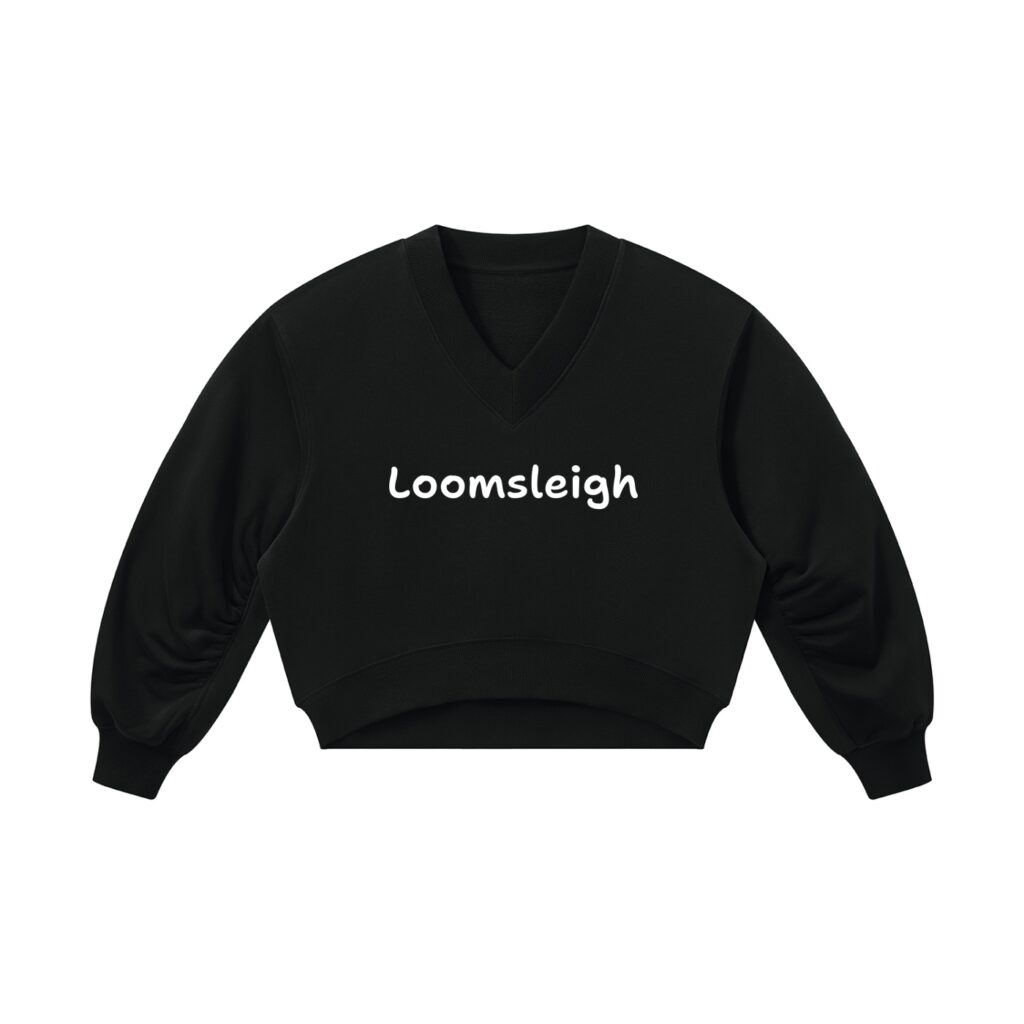 Looms Women’s Crop V-Neck Sweatshirt
