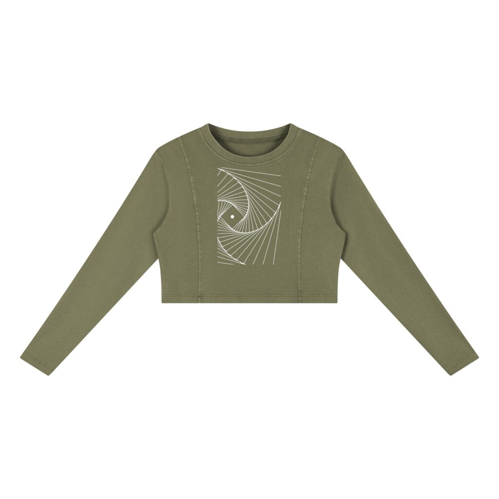 Looms Women Mineral Wash Crop Sweatshirt
