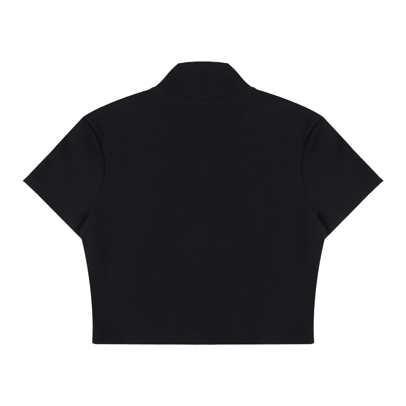 Women's Cropped Full Zip Short Sleeve T-Shirt - Image 2