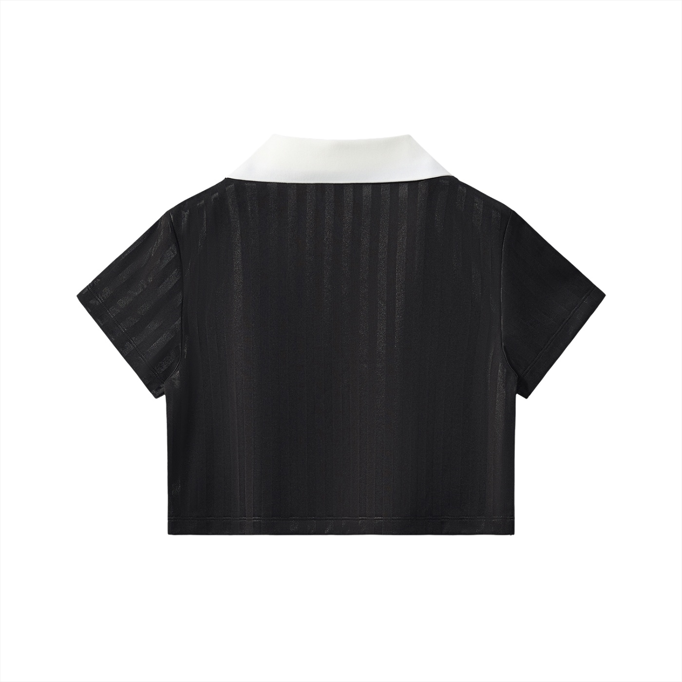 Contrast Collar Striped Cropped Jersey - Image 2
