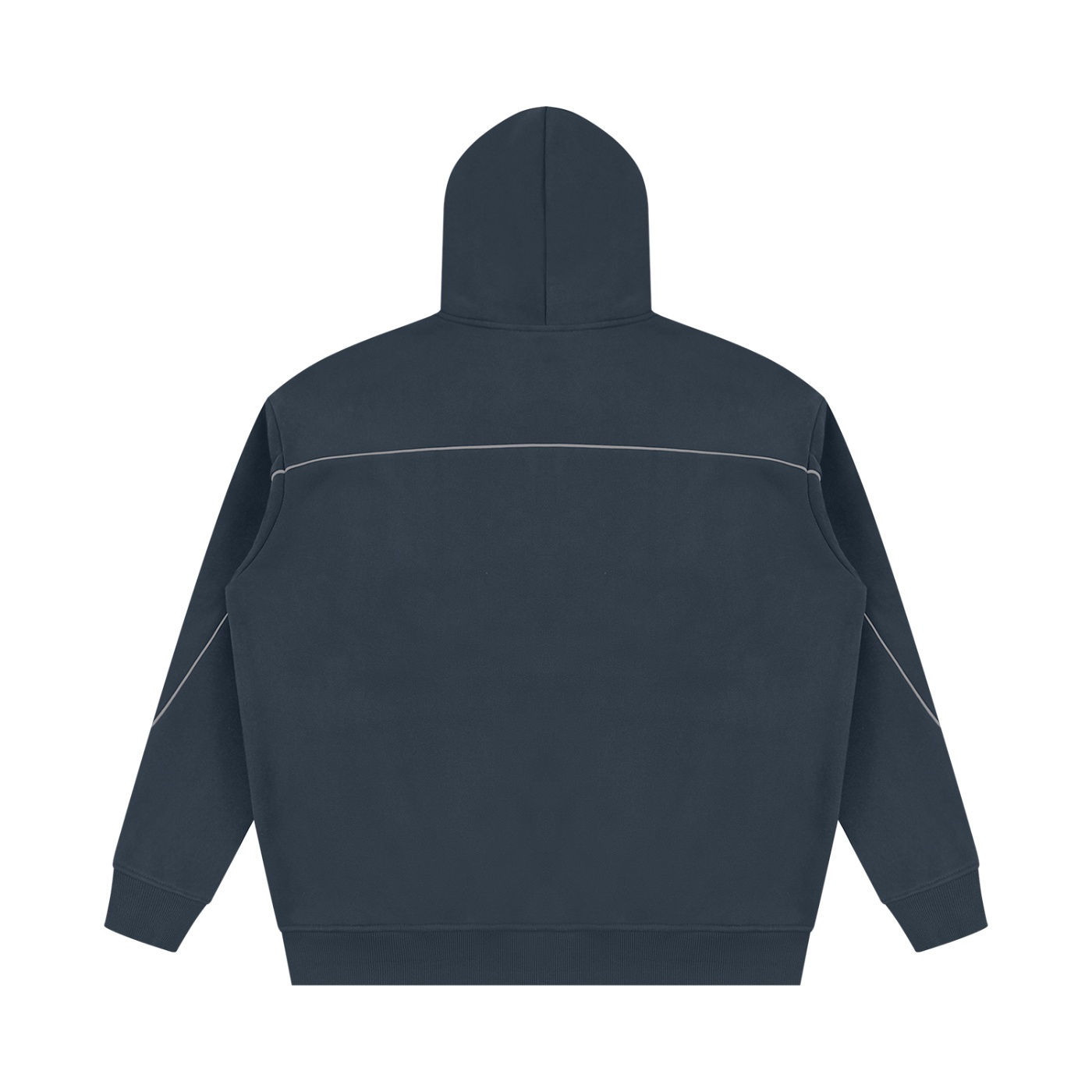 Unisex Oversized Piping Fleece Hoodie - Image 6