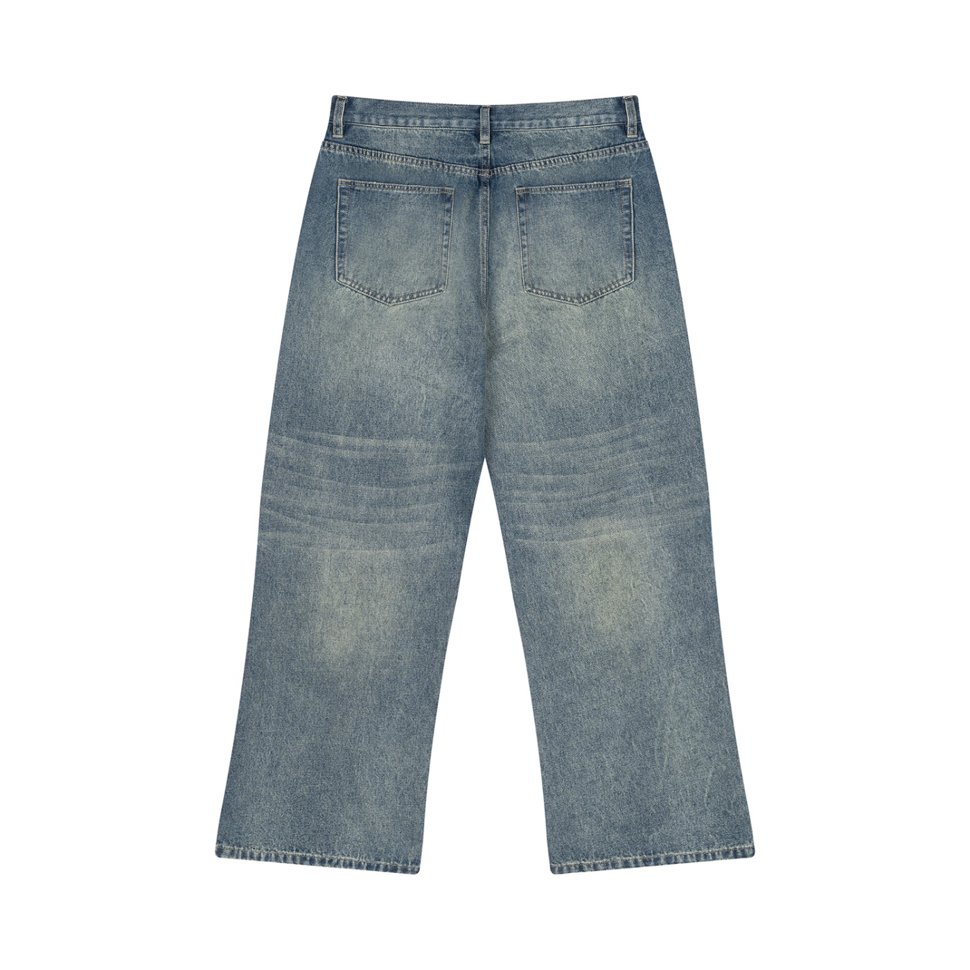 Men’s Vintage Wash Wide Leg Jeans - Image 2