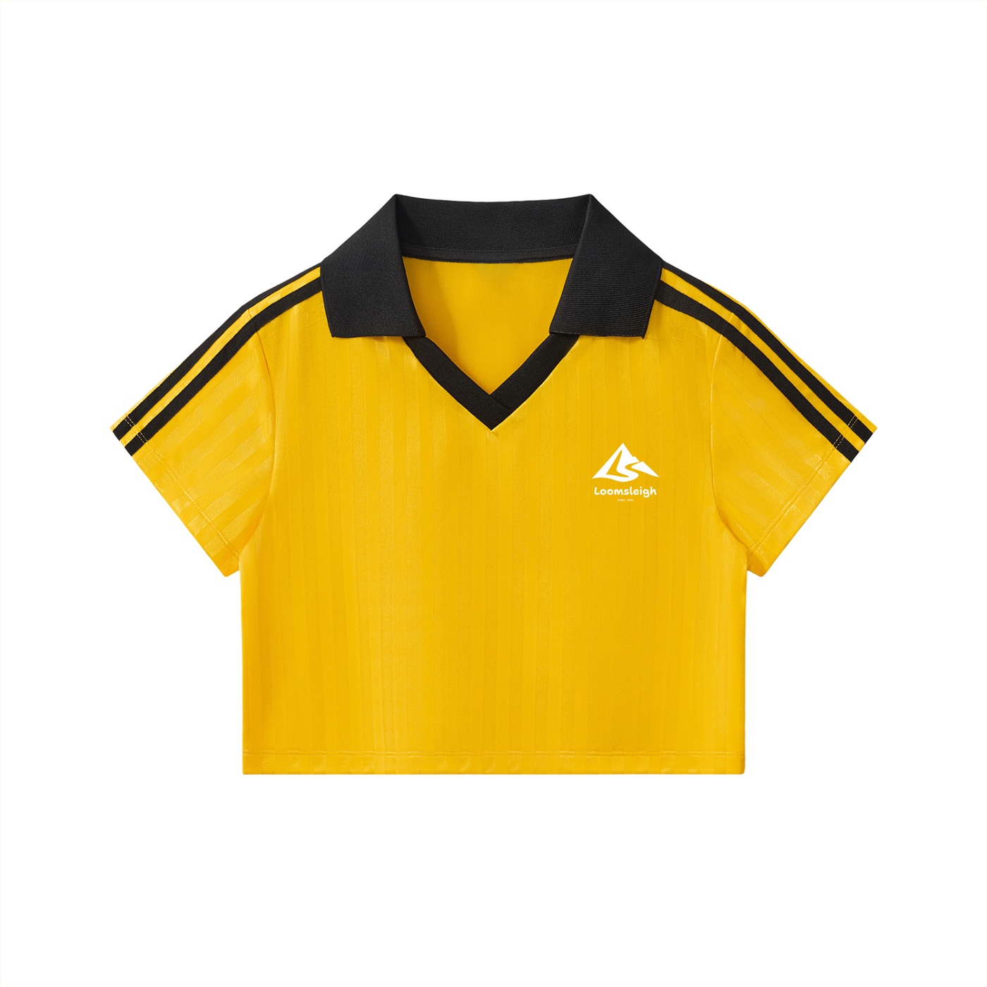 Contrast Collar Striped Cropped Jersey - Image 5