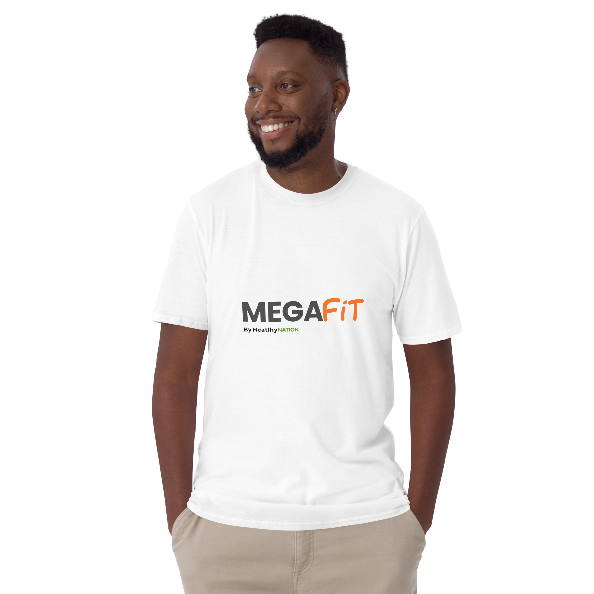 Mega fit Short-Sleeve Unisex T-Shirt - white - Image 3