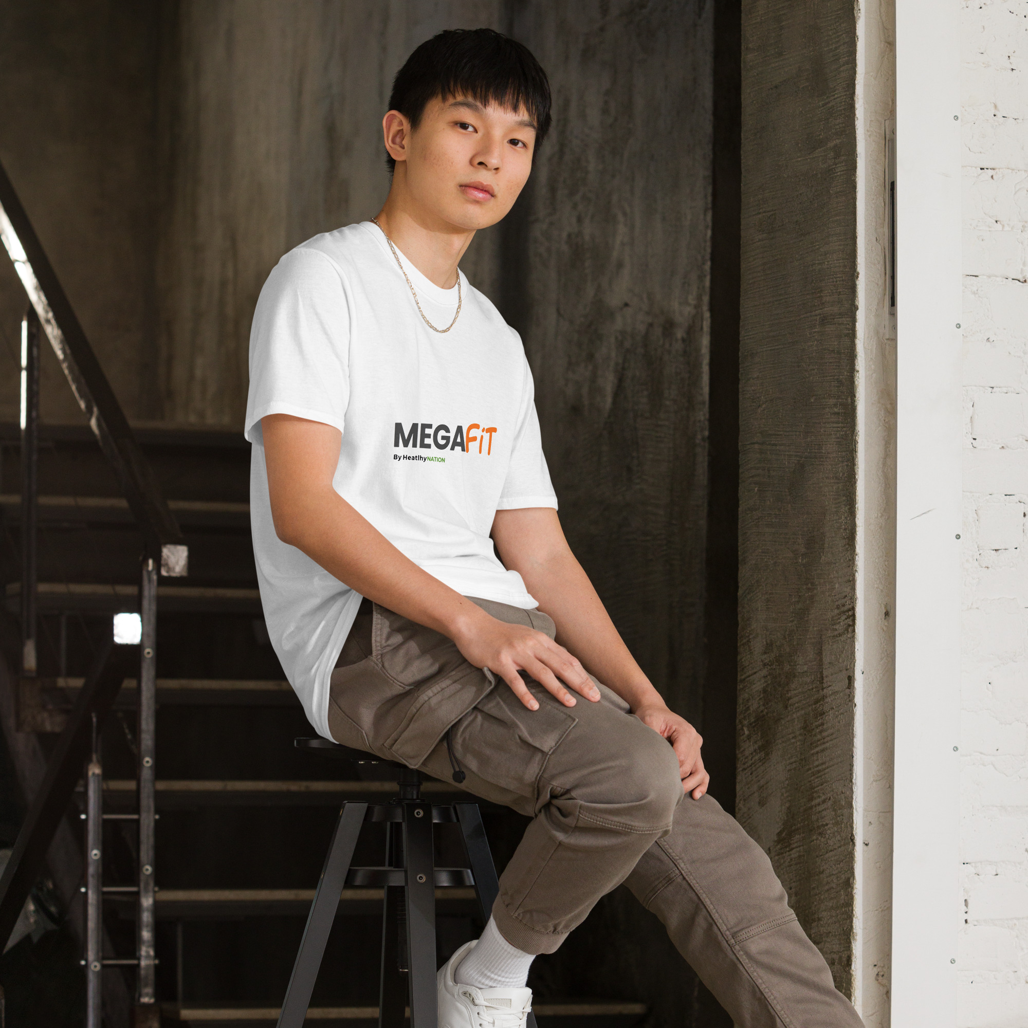Mega fit Short-Sleeve Unisex T-Shirt - white - Image 5