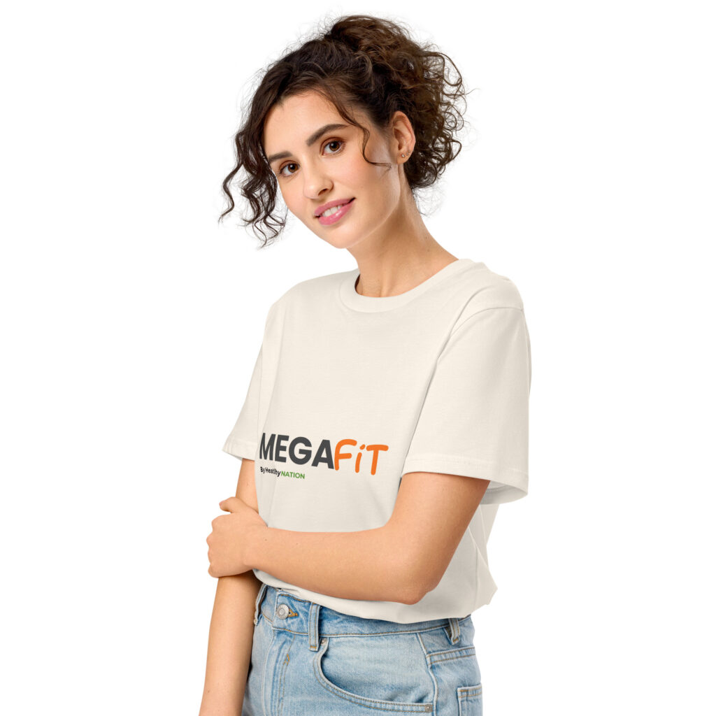 Mega Fit Unisex organic mid-light t-shirt - Vintage white